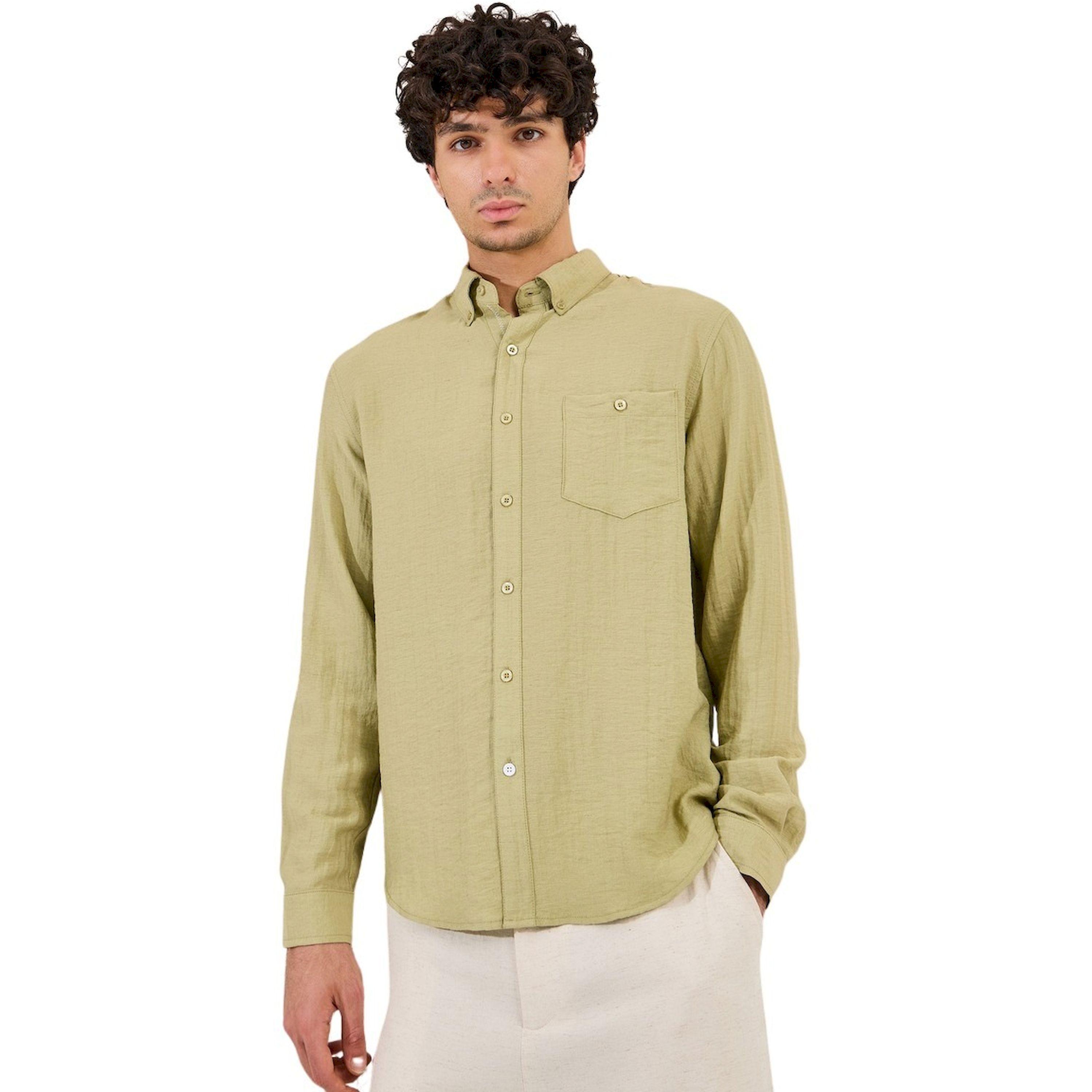 Styli Regular Fit Linen Blend Shirt with Contrast Stitch Detail-men-clothing-shirts-image-1