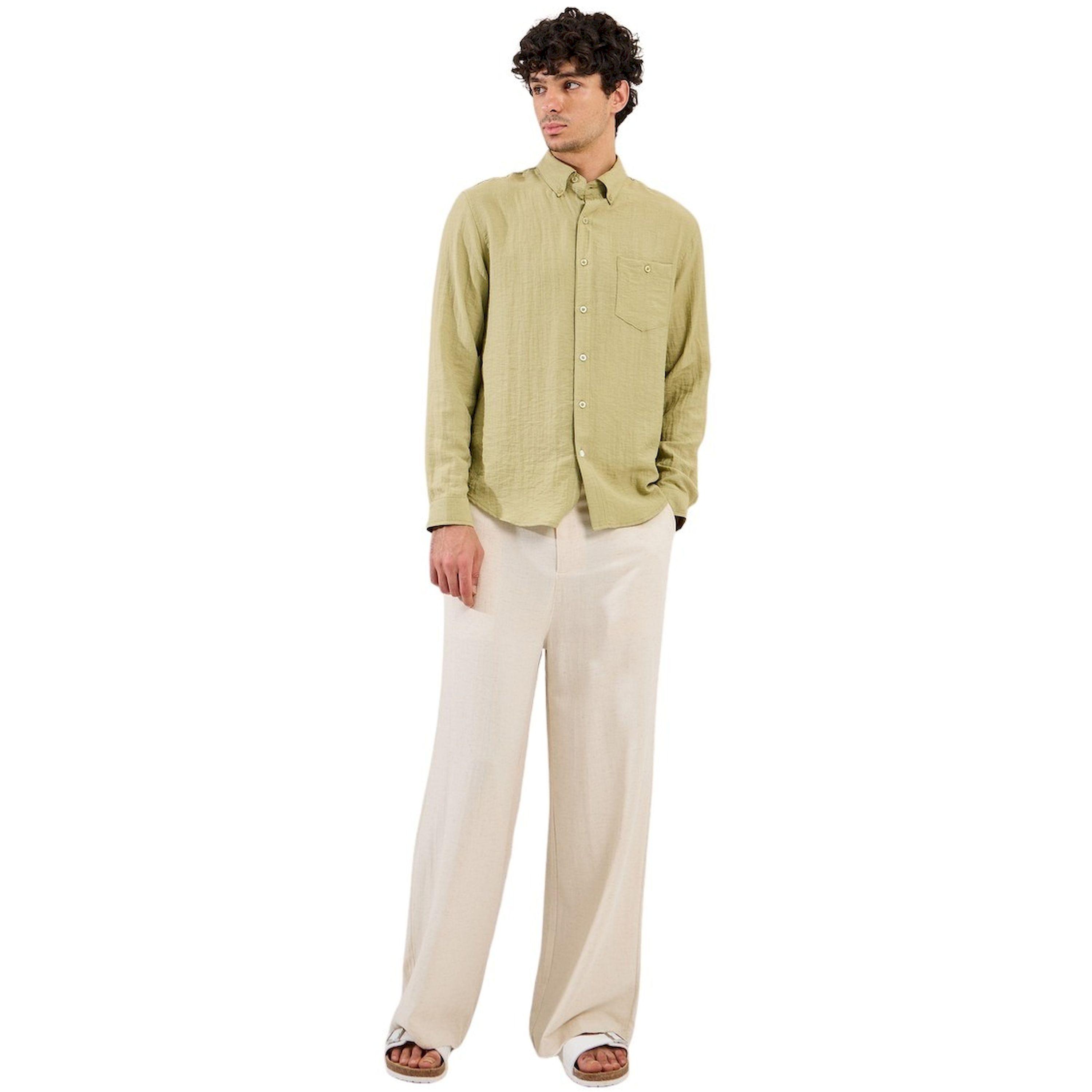 Styli Regular Fit Linen Blend Shirt with Contrast Stitch Detail-men-clothing-shirts-image-2