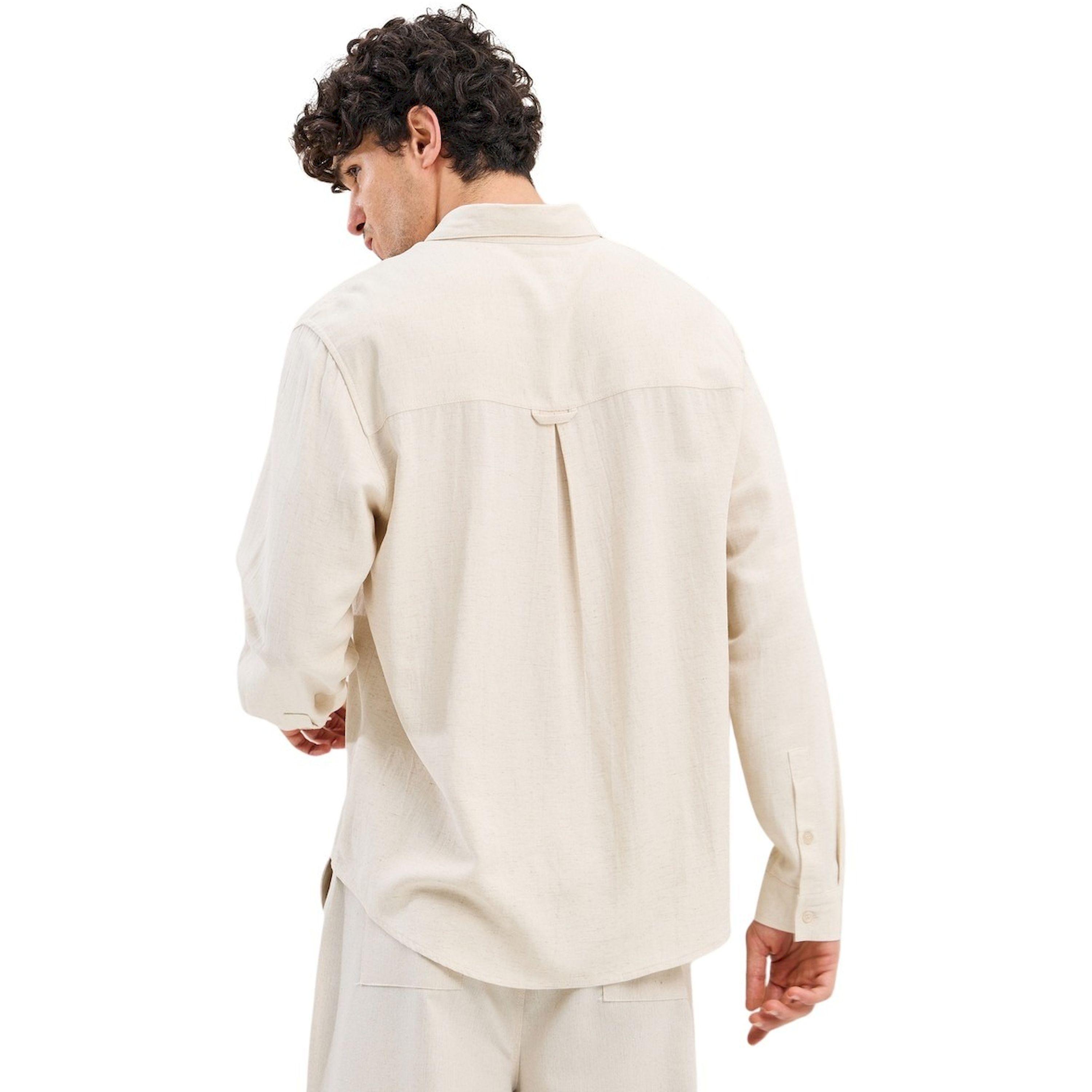 ستايلي - قميص بقصّة عادية من مزيج الكتان مع تفاصيل خياطة متباينة-men-clothing-shirts-image-4