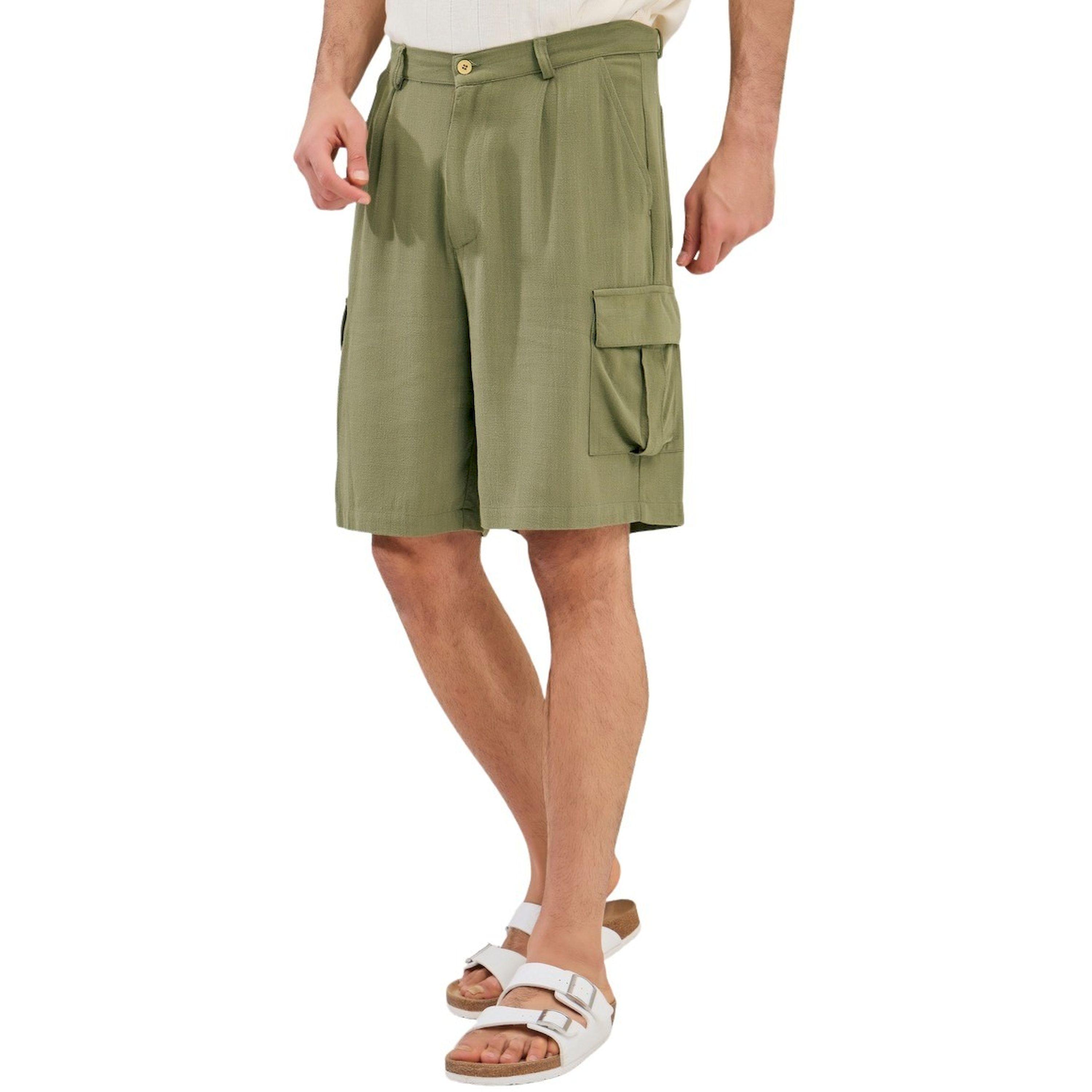 ستايلي- شورت كارغو من مزيج الكتان البسيط-men-clothing-bottoms-shorts-image-3
