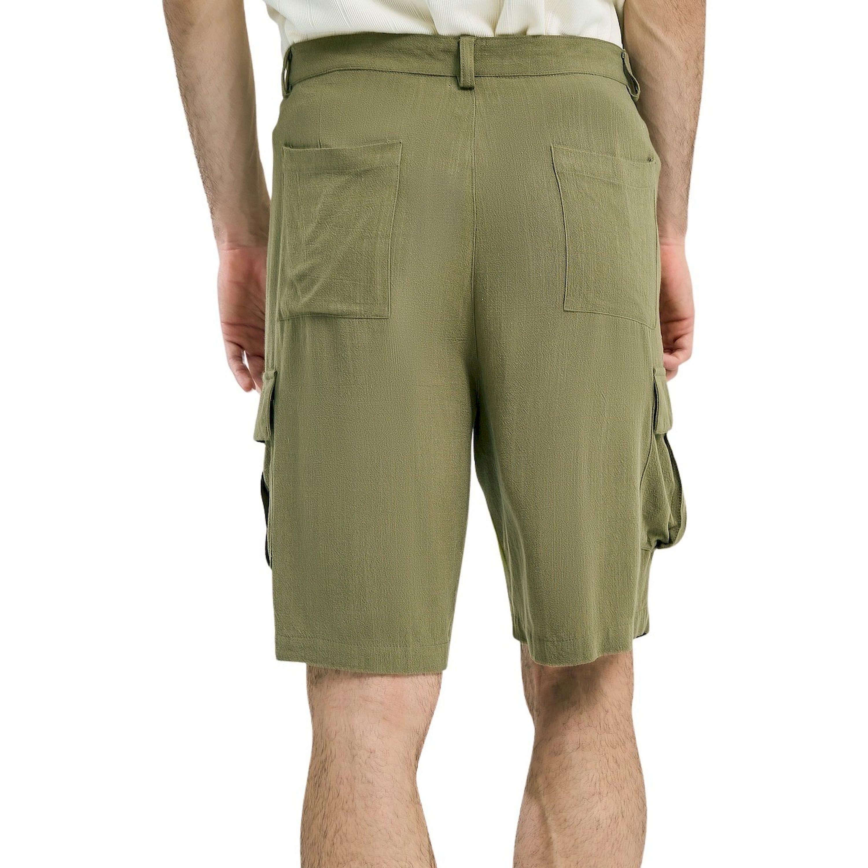 ستايلي- شورت كارغو من مزيج الكتان البسيط-men-clothing-bottoms-shorts-image-1