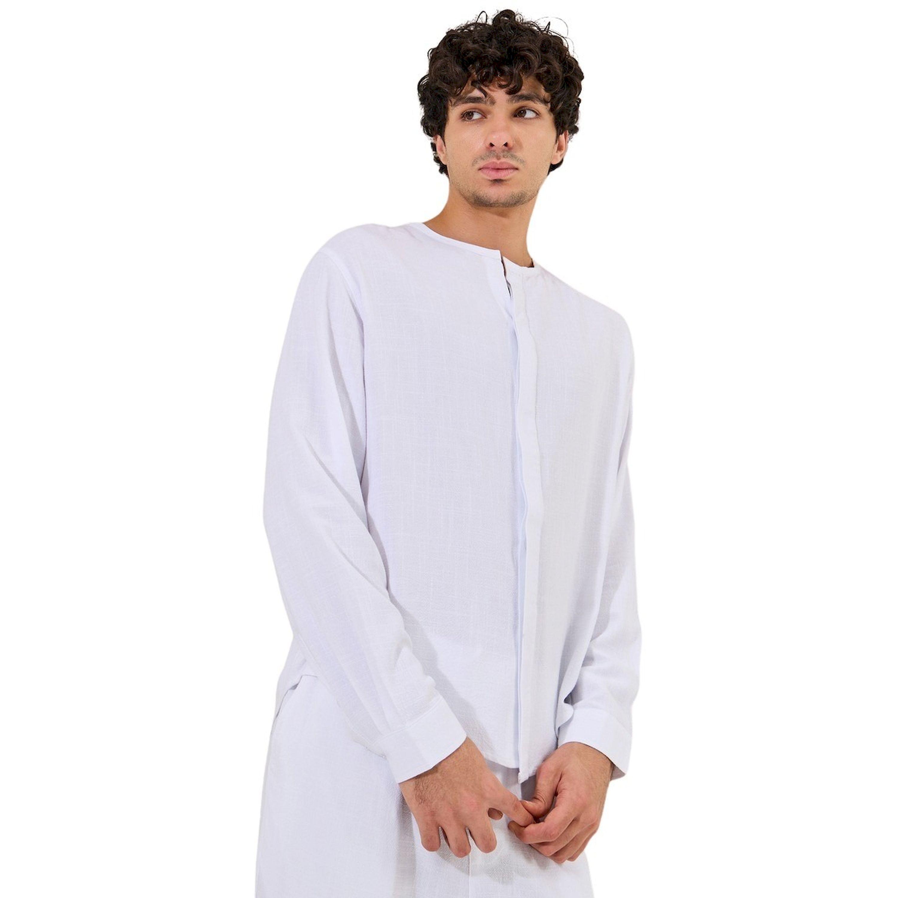 ستايلي - قميص مريح بأكمام طويلة وبدون ياقة-men-clothing-shirts-image-1