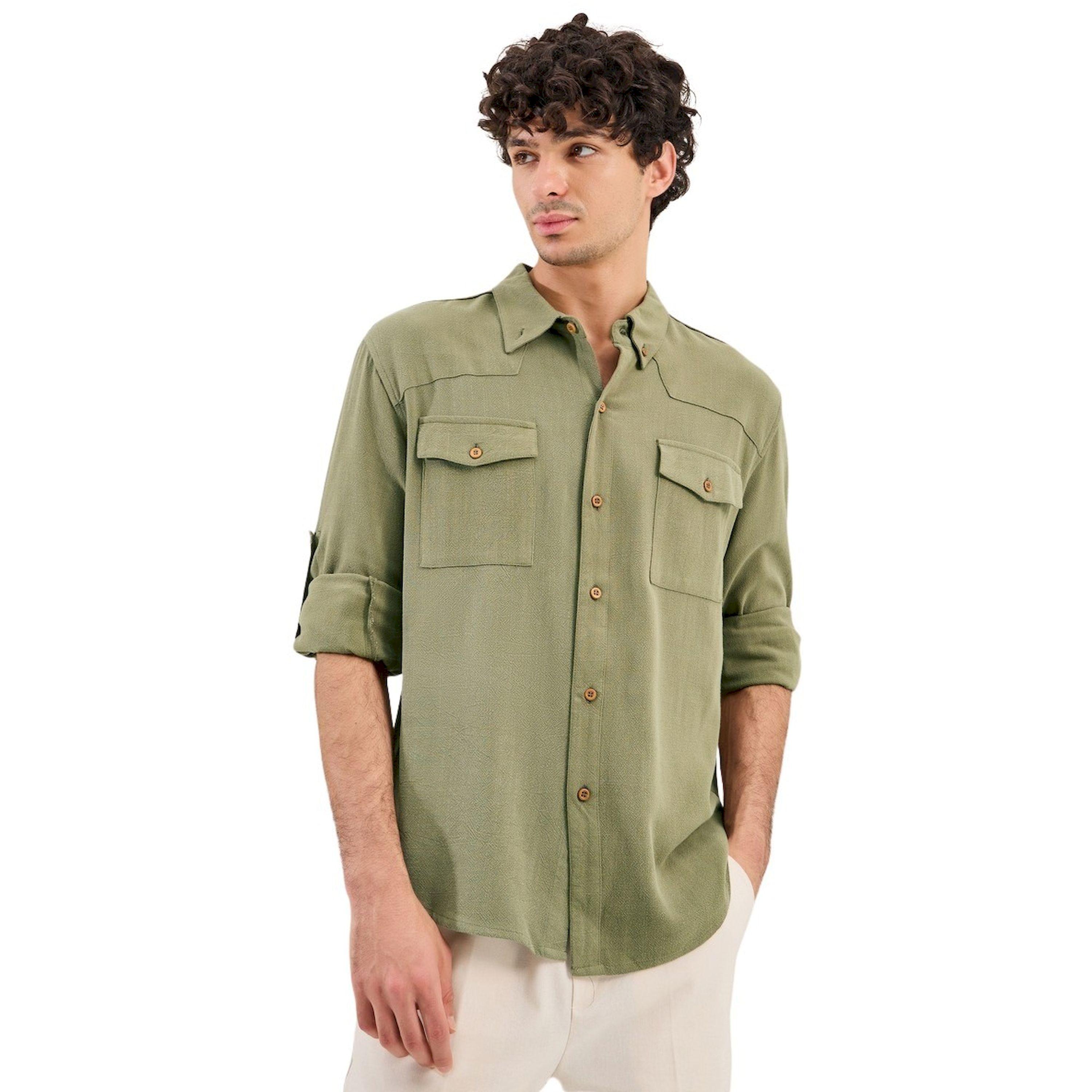 Styli Regular Fit Spread Collar Shirt with Chest Pockets-men-clothing-shirts-image-1
