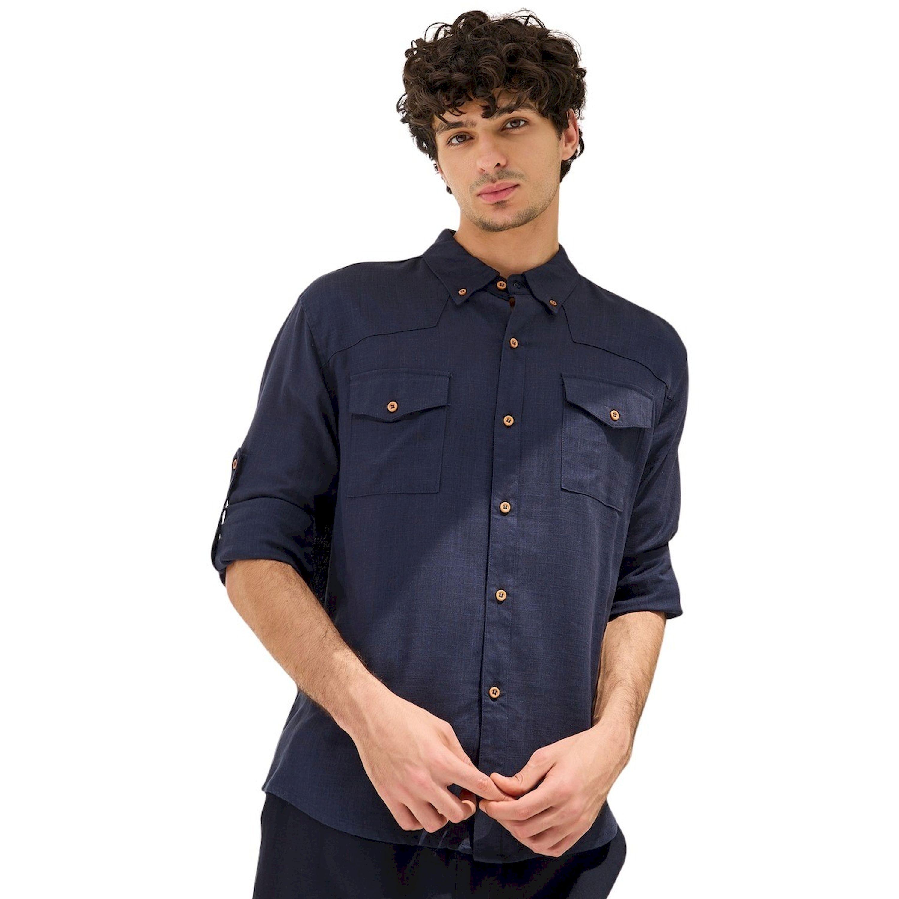 Styli Regular Fit Spread Collar Shirt with Chest Pockets-men-clothing-shirts-image-1