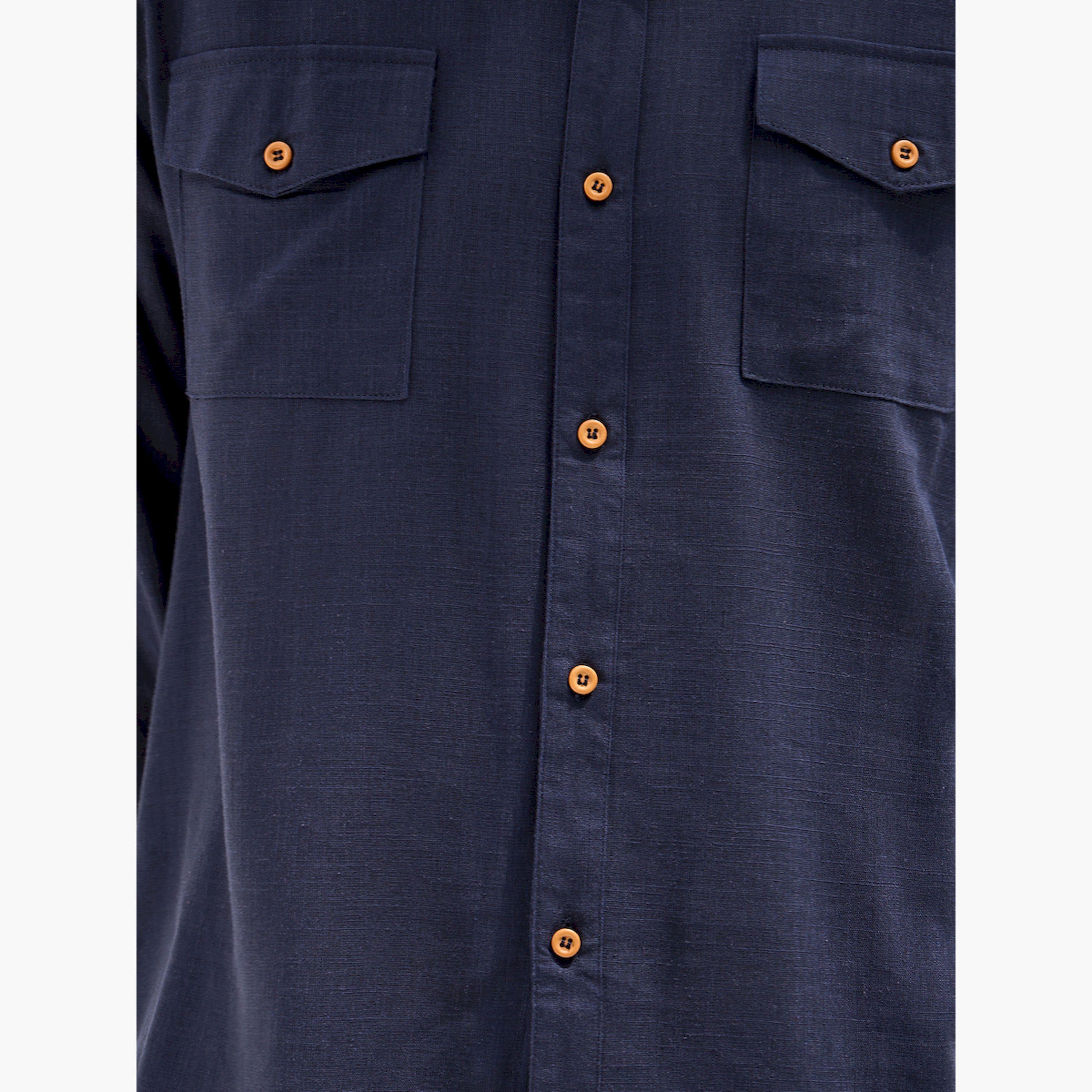 Styli Regular Fit Spread Collar Shirt with Chest Pockets-men-clothing-shirts-image-4