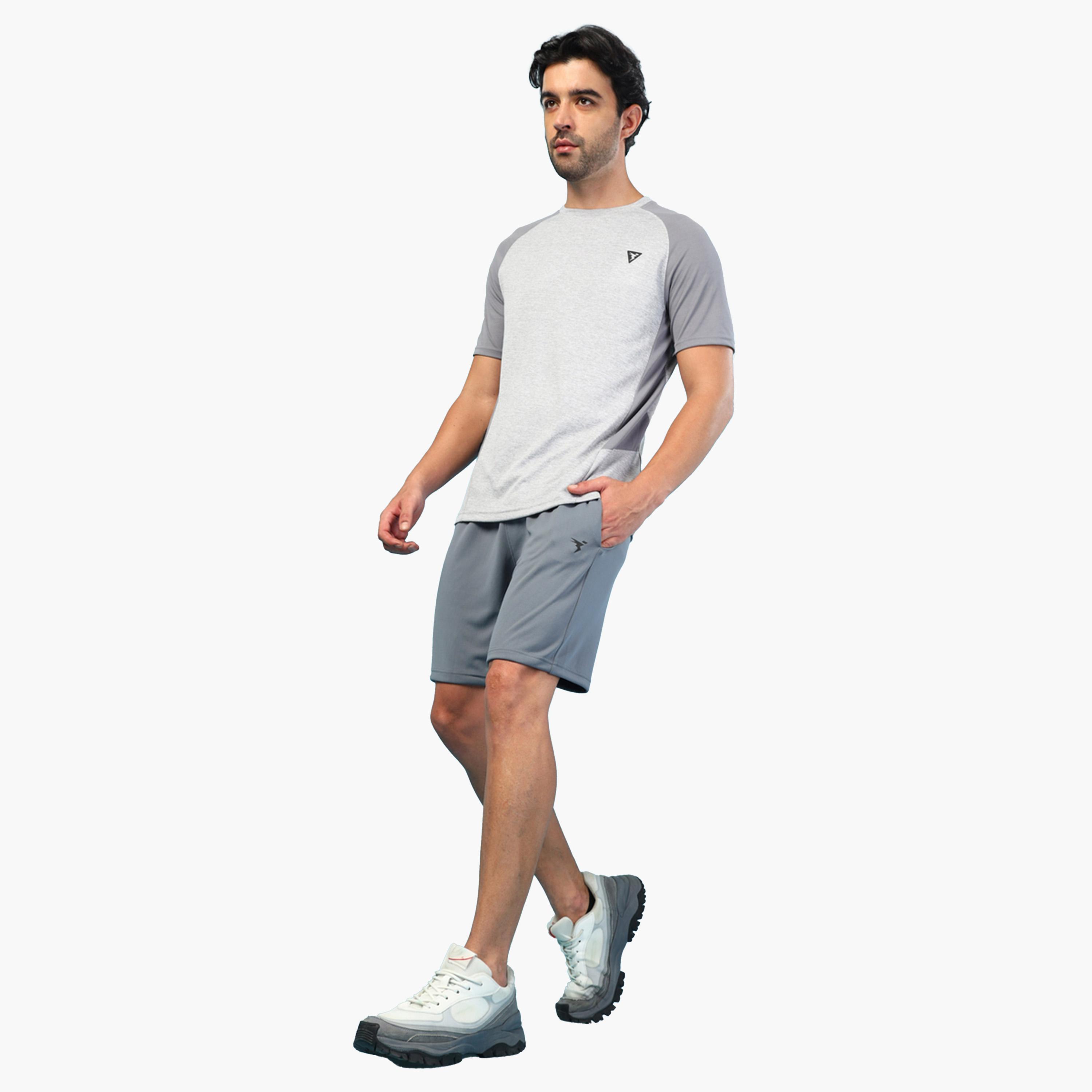Technosport X Styli Men Solid Slim Fit Sports Shorts with TECHNO DRY-sports-men-clothing-bottoms-shorts-image-2