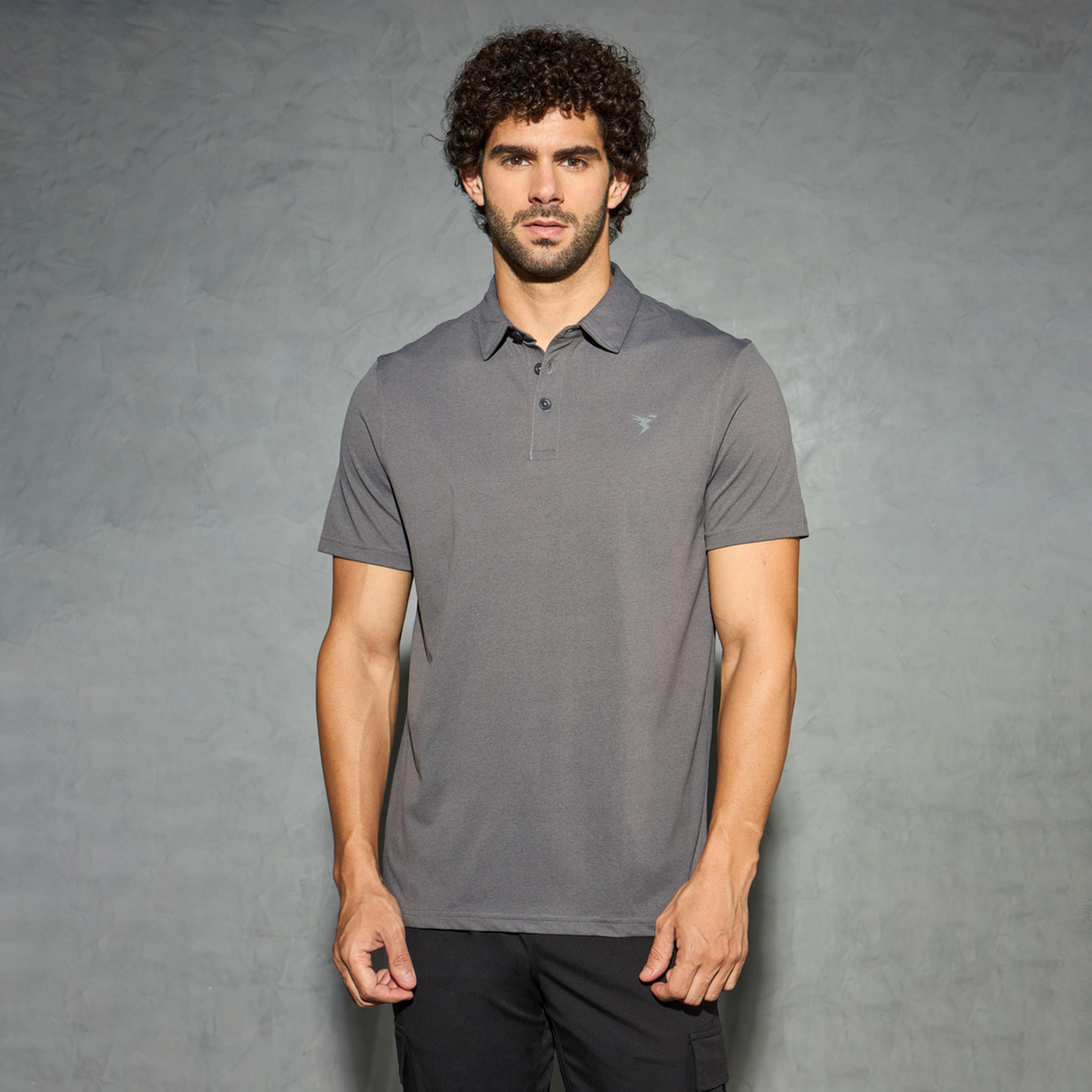 Technosport X Styli Men Solid Slim Fit Polo Sports T-Shirt With COTFLEX-men-clothing-sportswearandactivewear-tshirtsandpolos-image-1
