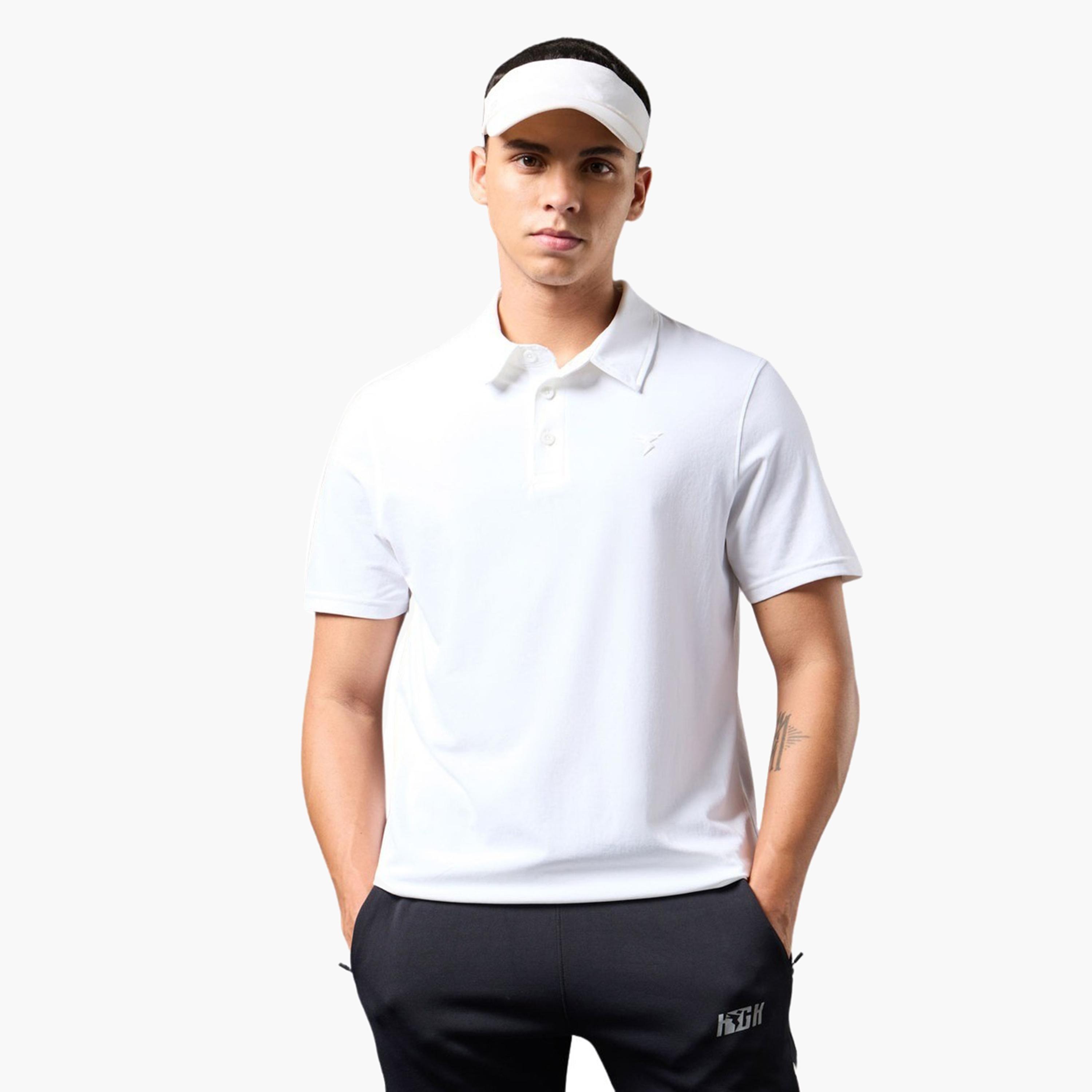 Technosport x Styli Men Solid Slim Fit Polo T-Shirt with COTFLEX-men-clothing-sportswearandactivewear-tshirtsandpolos-image-4