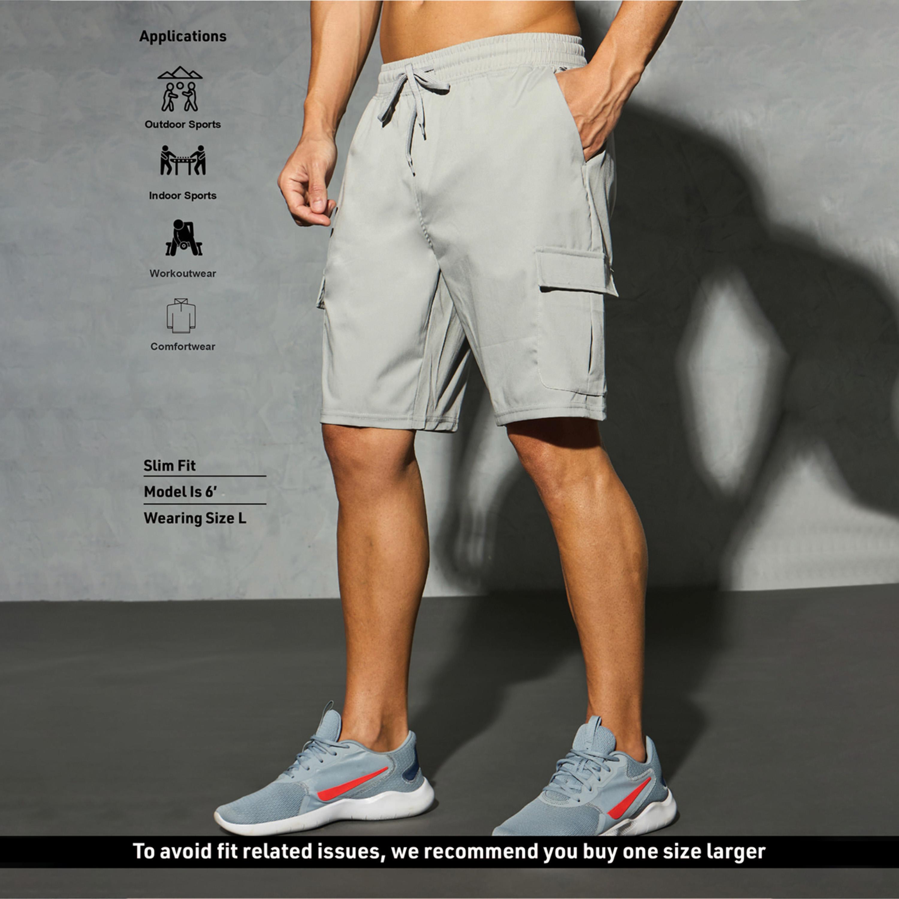 Technosport X Styli Men Solid Slim Fit Sports Shorts With Ts Flexi-men-clothing-sportswearandactivewear-bottoms-shorts-image-5