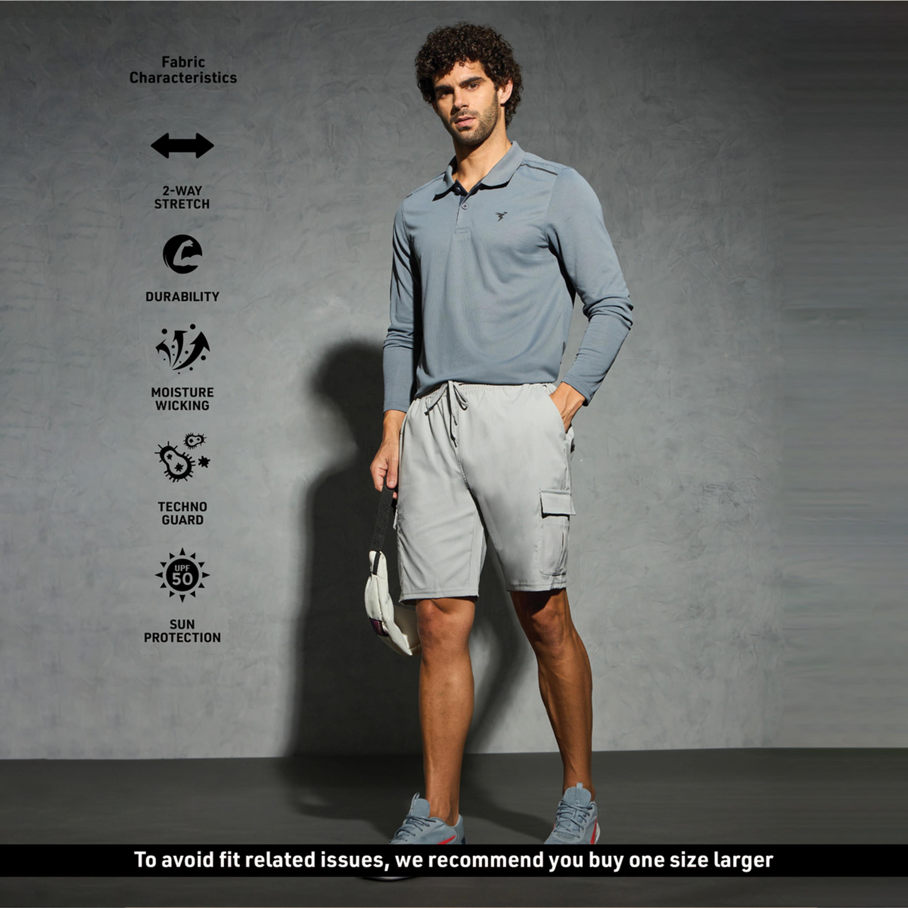 Technosport X Styli Men Solid Slim Fit Sports Shorts With Ts Flexi-men-clothing-sportswearandactivewear-bottoms-shorts-image-6