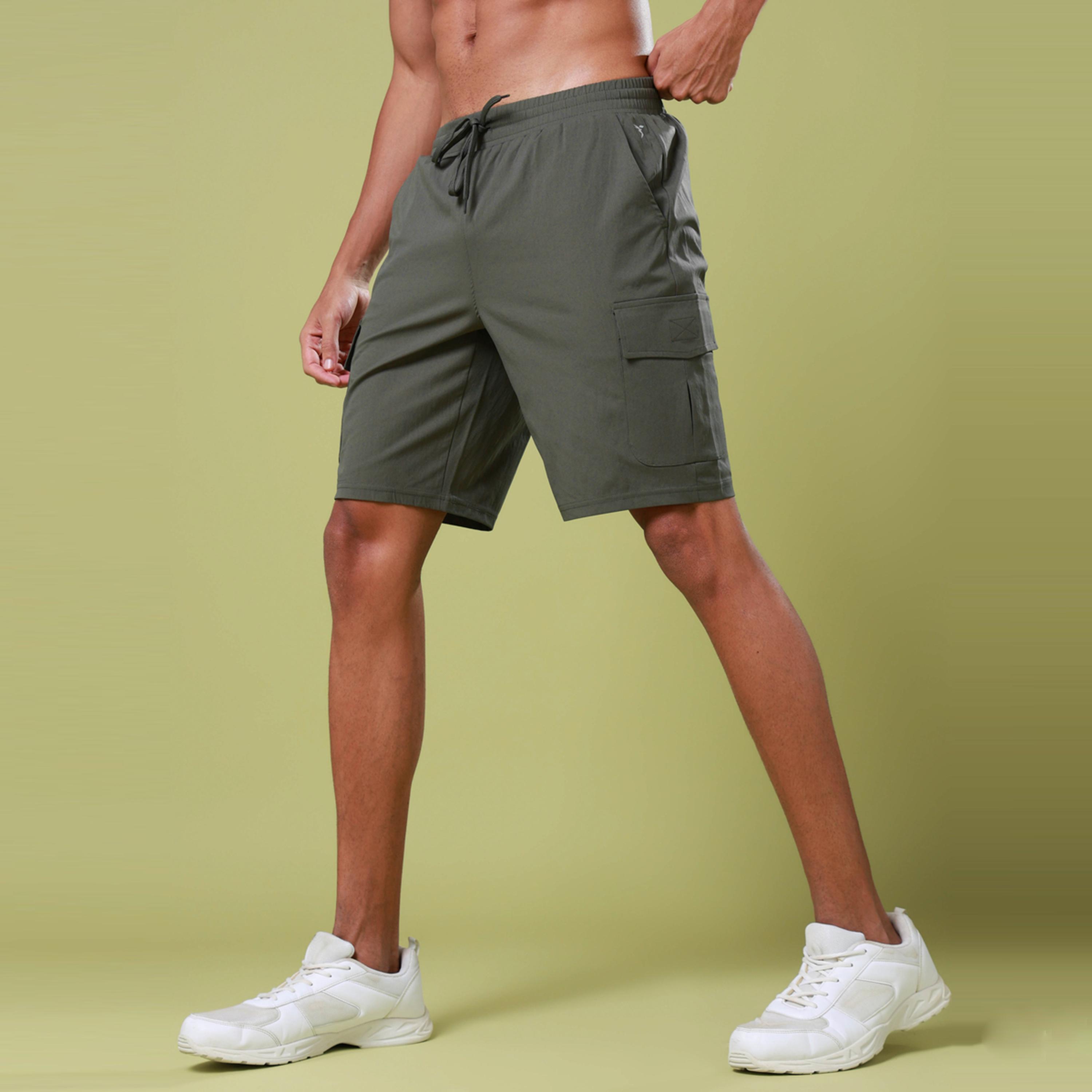Technosport X Styli Men Solid Slim Fit Sports Shorts With Ts Flexi-men-clothing-sportswearandactivewear-bottoms-shorts-image-5