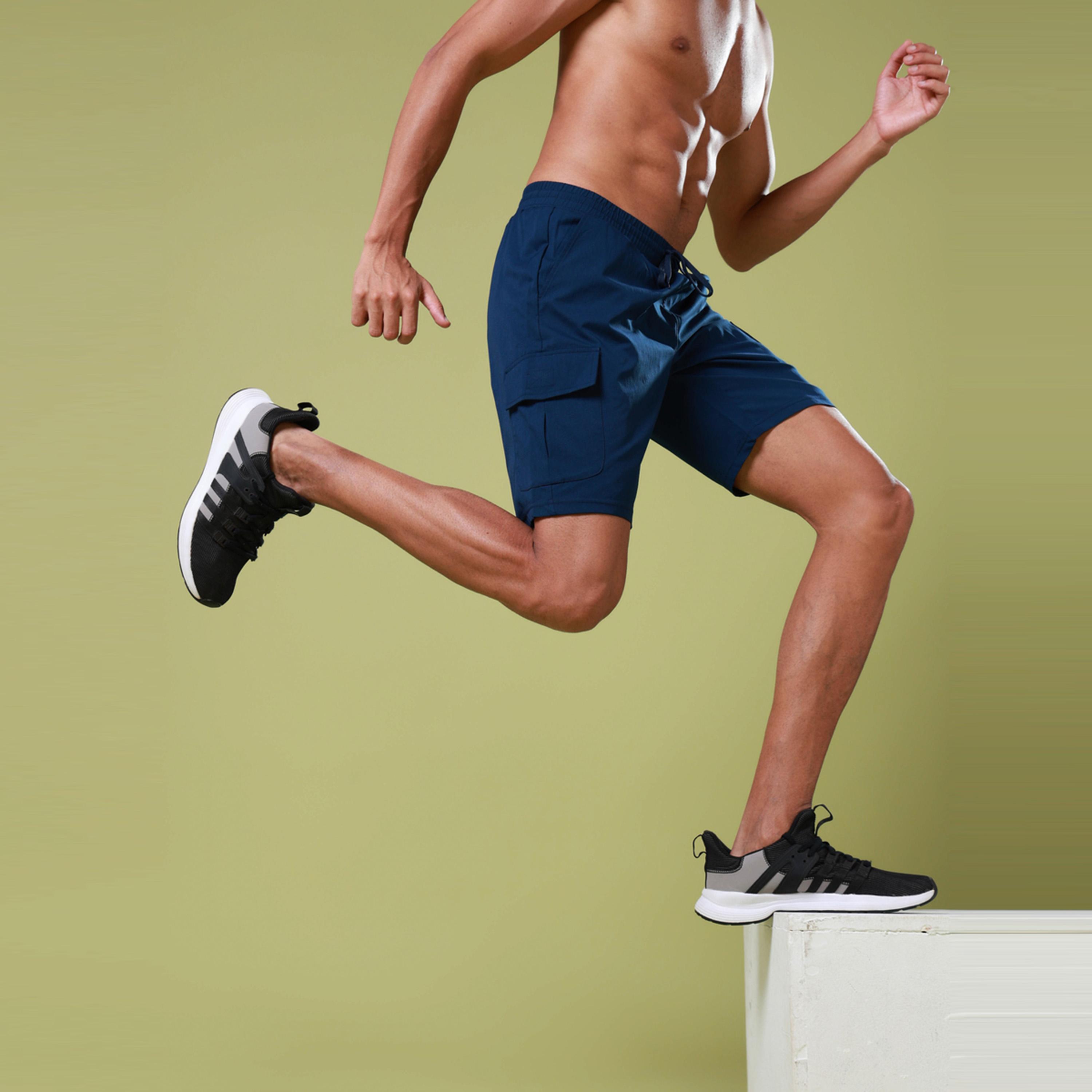 Technosport X Styli Men Solid Slim Fit Sports Shorts With Ts Flexi-men-clothing-sportswearandactivewear-bottoms-shorts-image-5