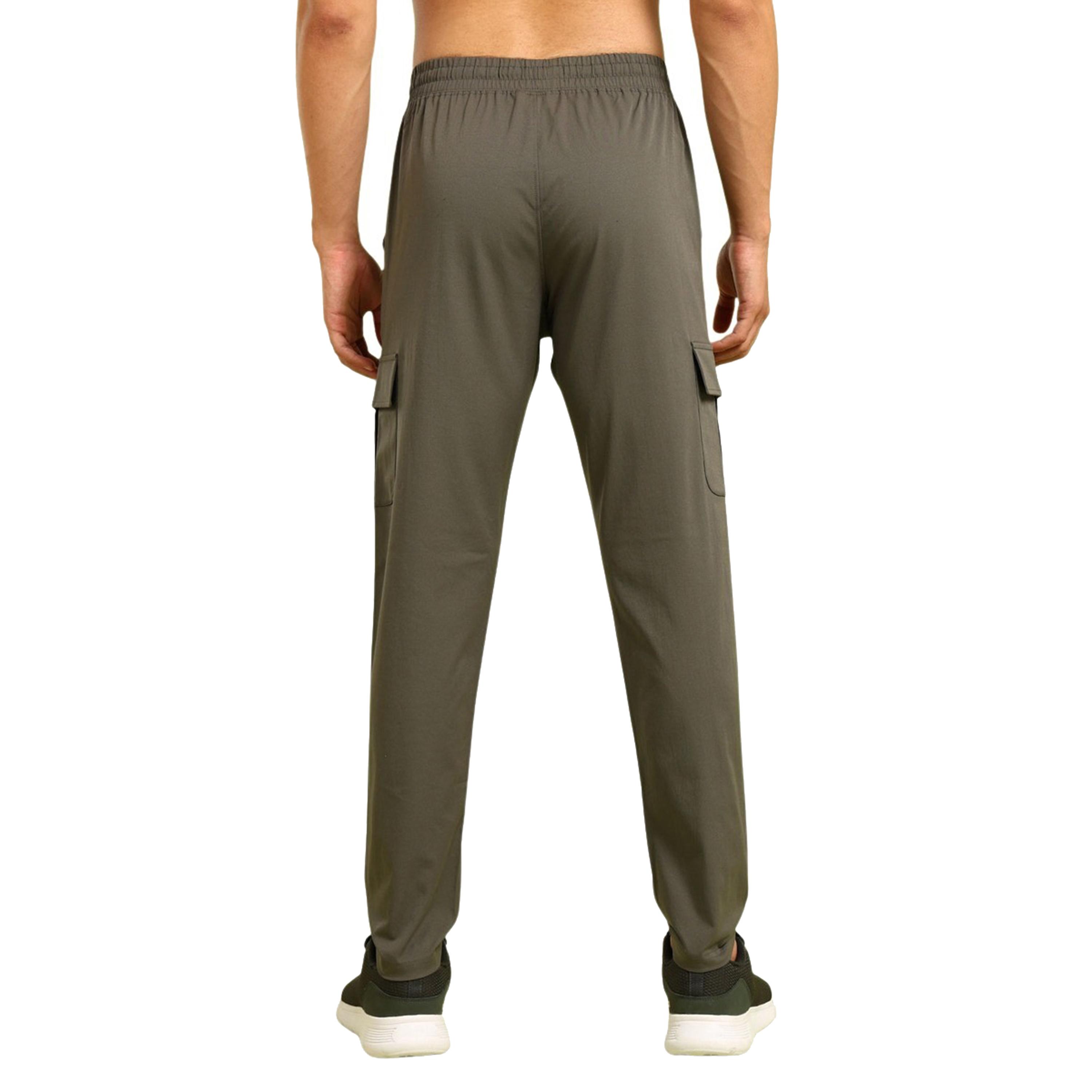 Technosport x Styli Men Solid Slim Fit Cargo Track Pants with TS FLEXI-men-clothing-sportswearandactivewear-bottoms-joggers-image-3