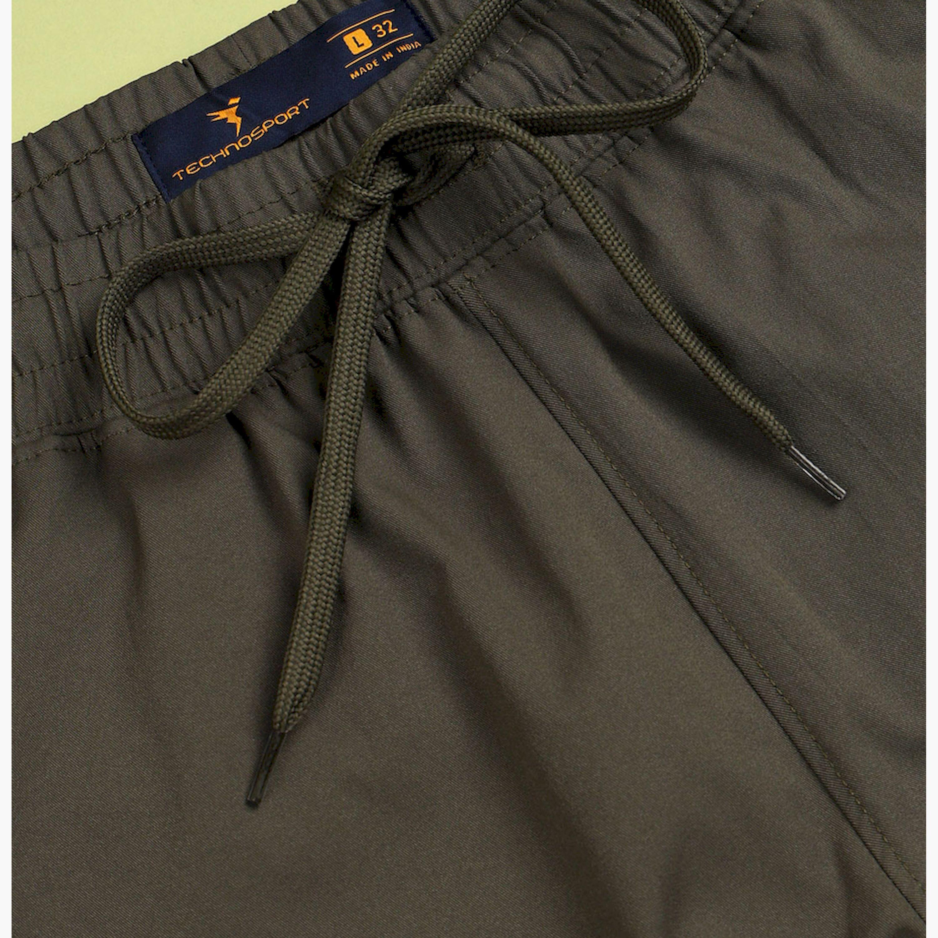 Technosport x Styli Men Solid Slim Fit Cargo Track Pants with TS FLEXI-men-clothing-sportswearandactivewear-bottoms-joggers-image-4