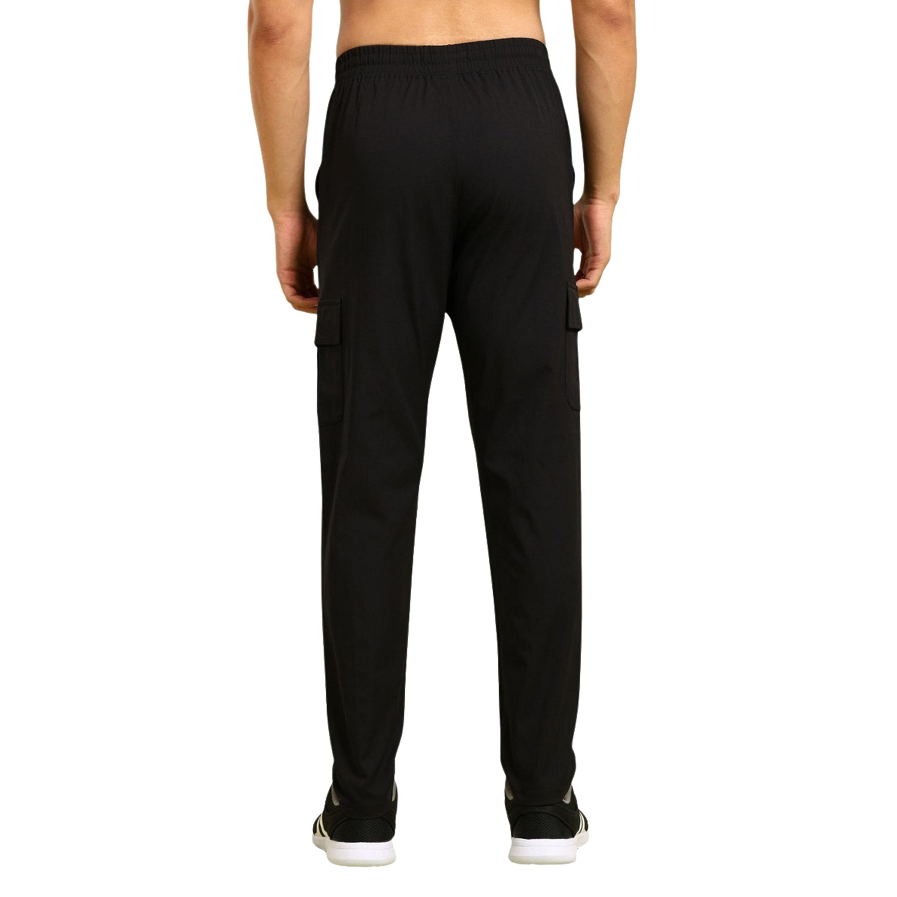 Technosport x Styli Men Solid Slim Fit Cargo Track Pants with TS FLEXI-men-clothing-sportswearandactivewear-bottoms-joggers-image-4