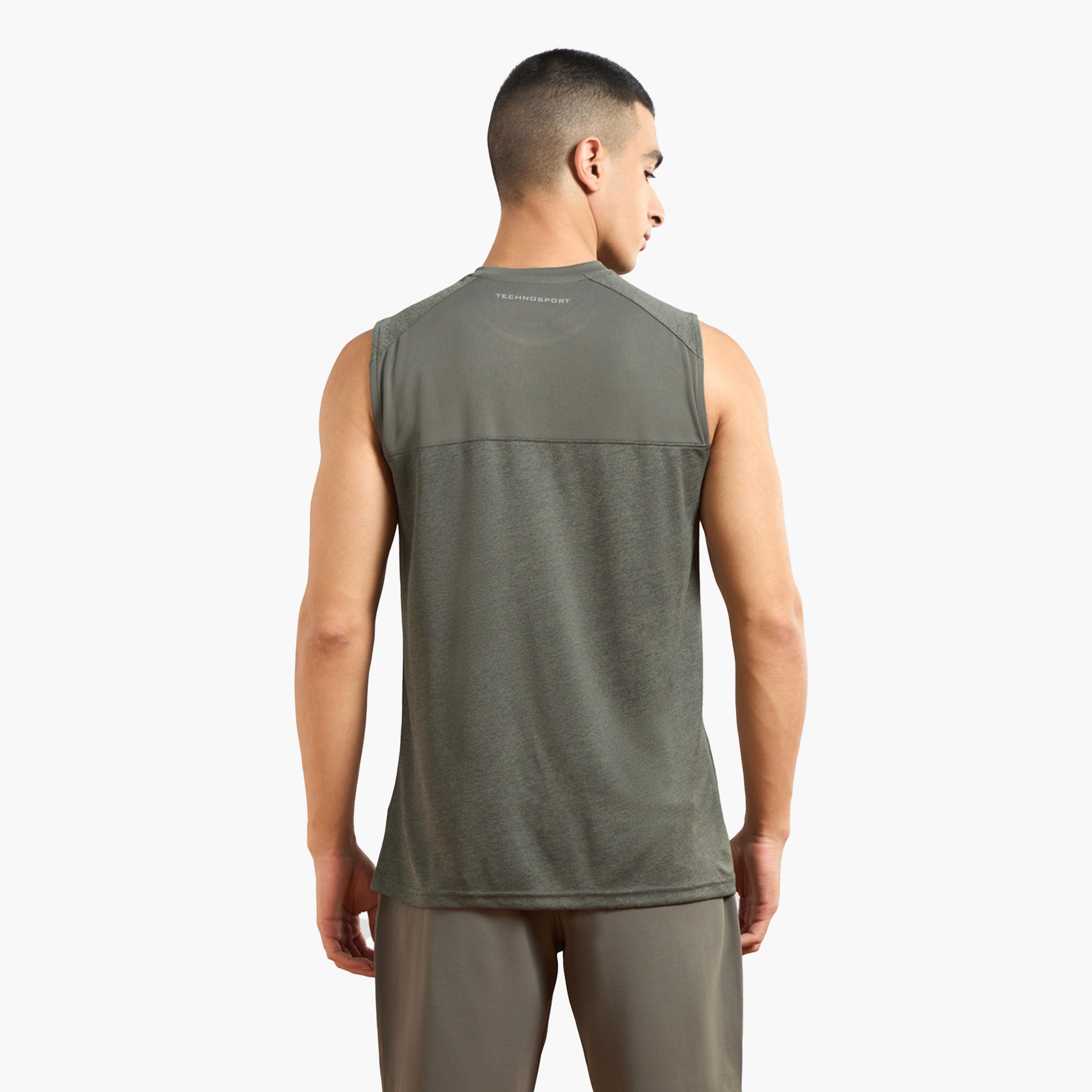Technosport X Styli Men Solid Slim Fit Tank T-Shirt with Logo Print-men-clothing-sportswearandactivewear-tshirtsandpolos-image-4