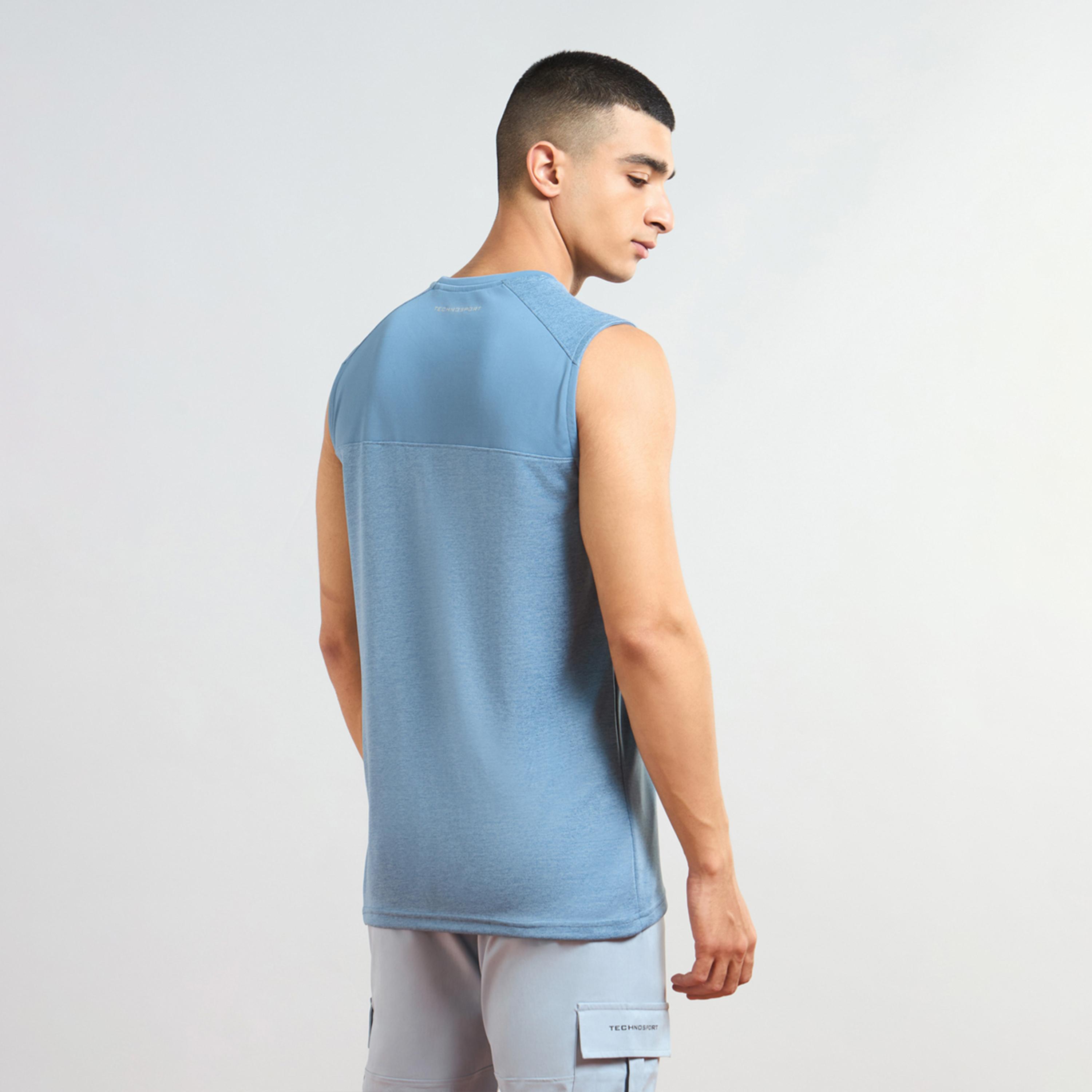 Technosport x Styli Men Two Tone Crew Neck Slim Fit Tank T-Shirt-men-clothing-sportswearandactivewear-tshirtsandpolos-image-3