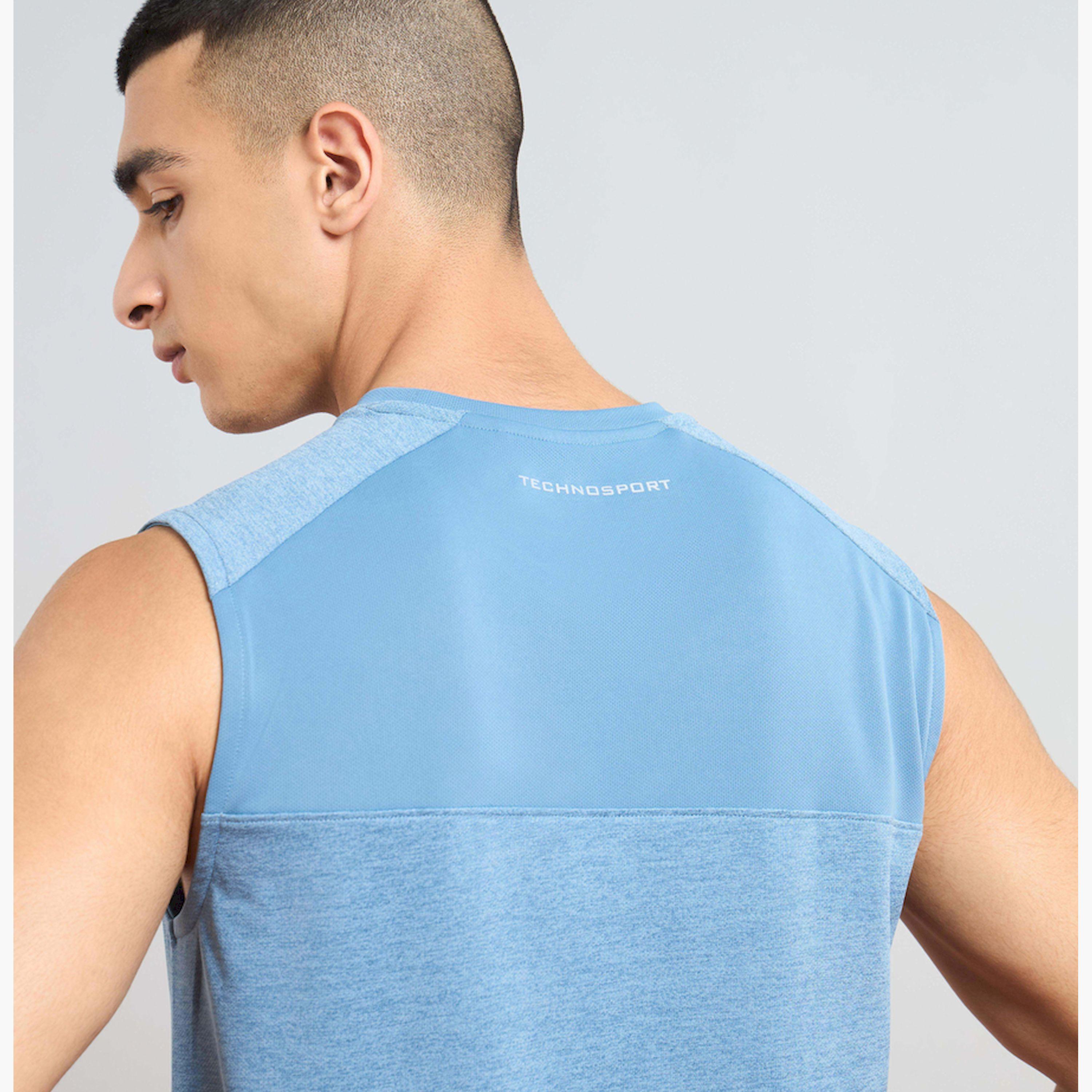 Technosport x Styli Men Two Tone Crew Neck Slim Fit Tank T-Shirt-men-clothing-sportswearandactivewear-tshirtsandpolos-image-4