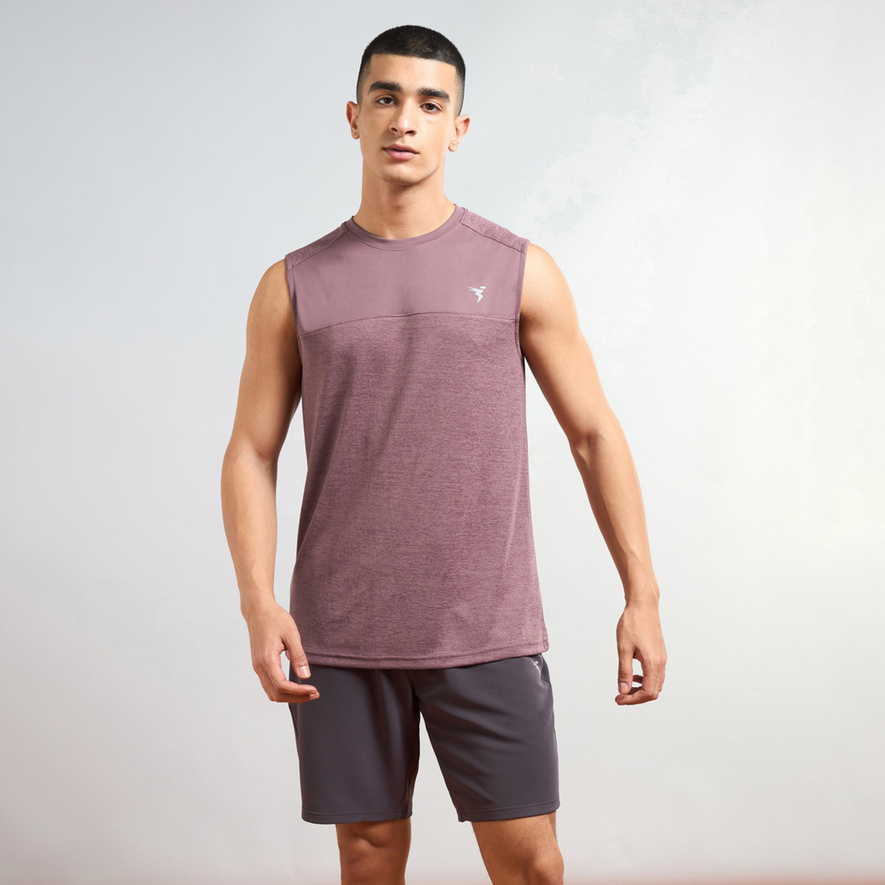 تكنوسبورت × ستايلي - تي شيرت رجالي بدون أكمام بقصة ضيقة ورقبة دائرية بلونين-men-clothing-sportswearandactivewear-tshirtsandpolos-image-1