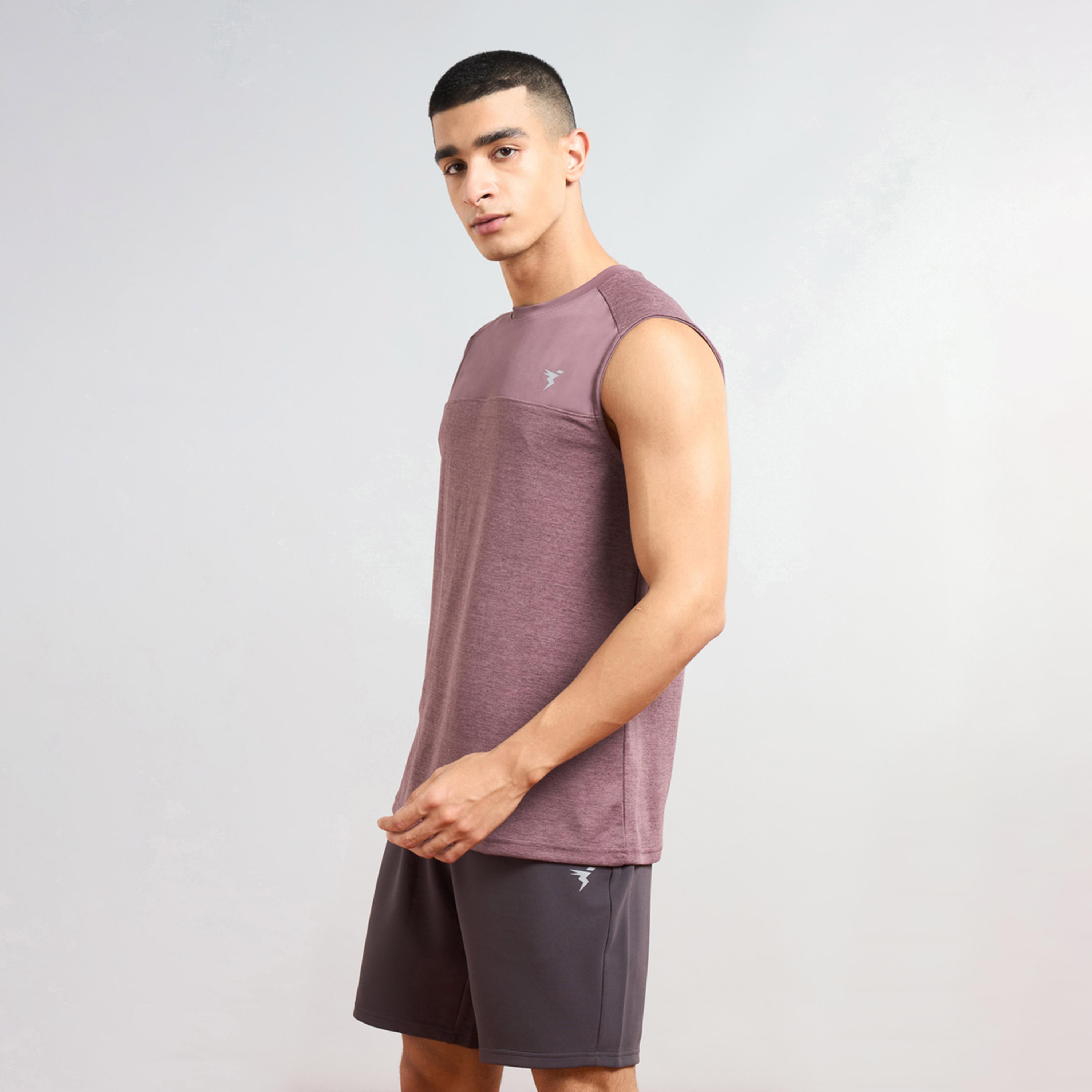 تكنوسبورت × ستايلي - تي شيرت رجالي بدون أكمام بقصة ضيقة ورقبة دائرية بلونين-men-clothing-sportswearandactivewear-tshirtsandpolos-image-2