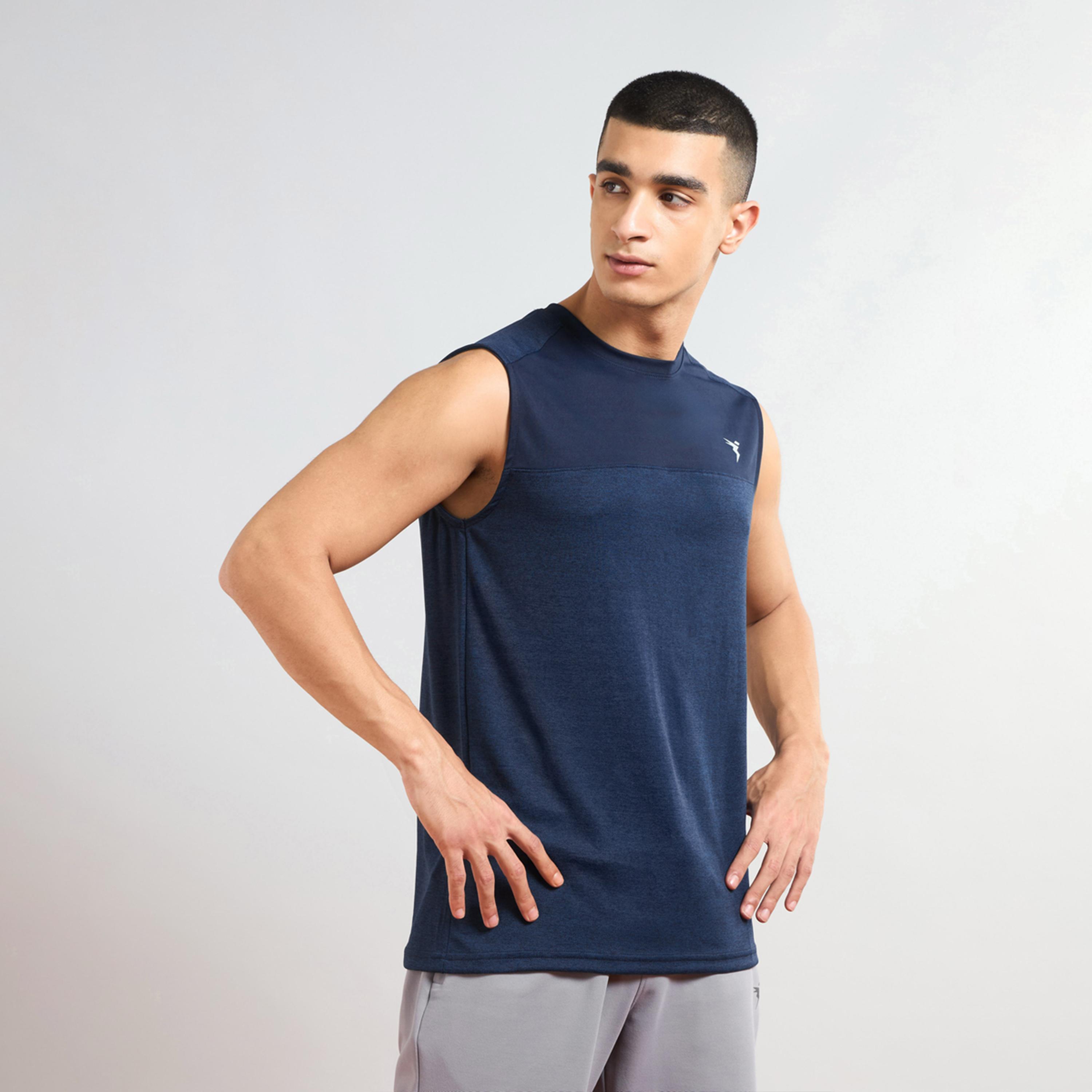 Technosport x Styli Men Two Tone Crew Neck Slim Fit Tank T-Shirt-men-clothing-sportswearandactivewear-tshirtsandpolos-image-2