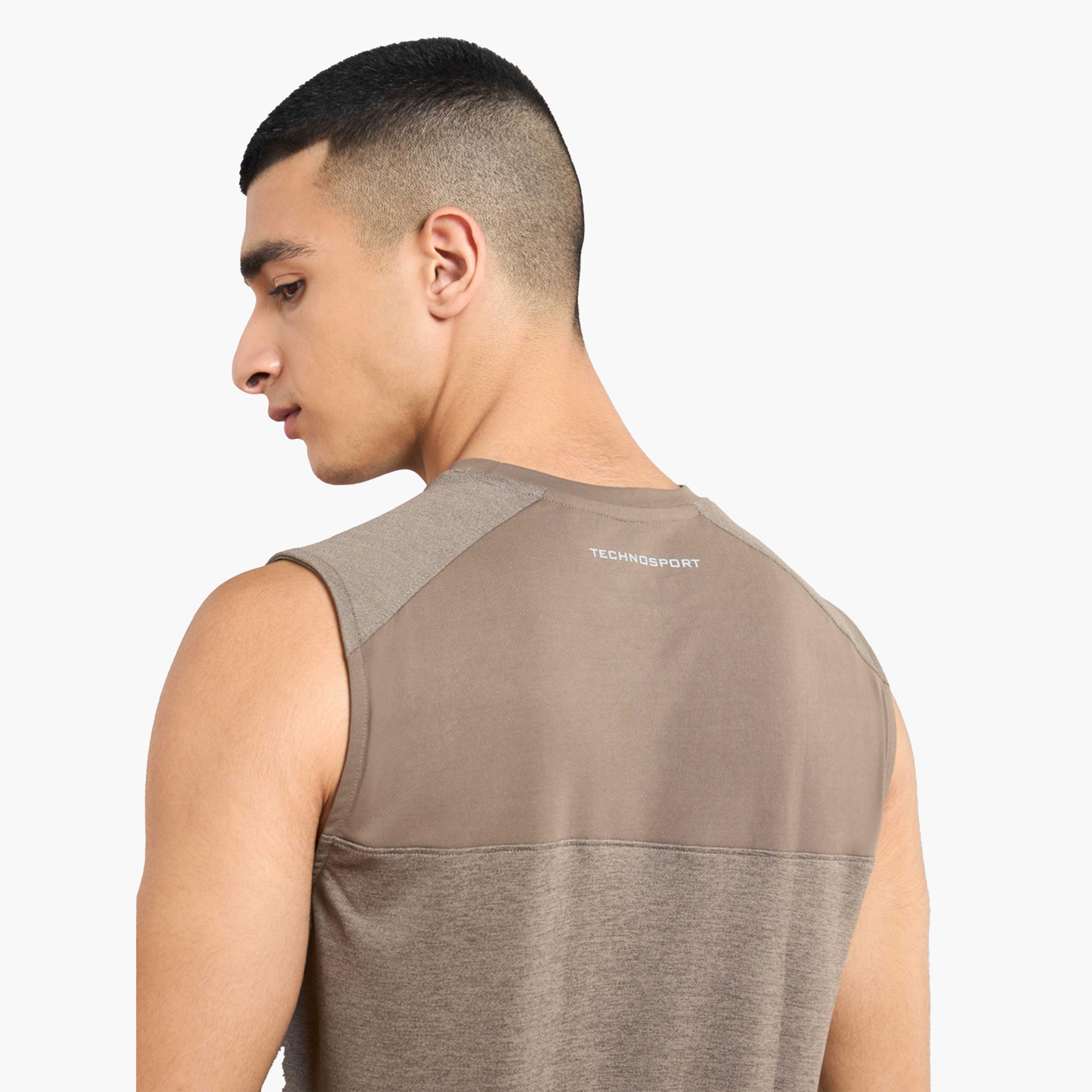 Technosport X Styli Men Solid Slim Fit Tank T-Shirt with Logo Print-men-clothing-sportswearandactivewear-tshirtsandpolos-image-4