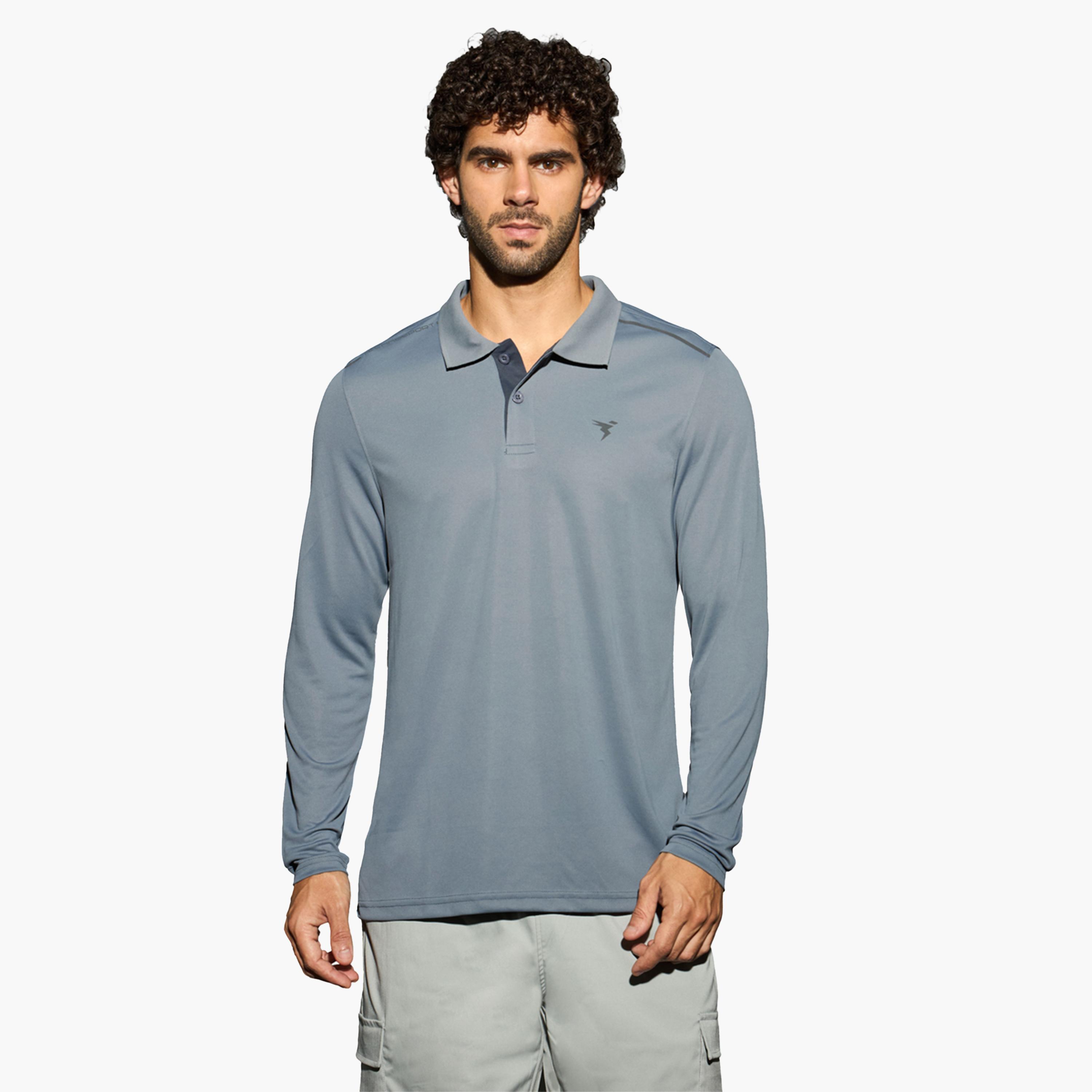 تيكنو سبورت × ستايلي-  تي شيرت بولو رجالي سادة قصّة سليم مع تيكنو كول-men-clothing-sportswearandactivewear-tshirtsandpolos-image-1