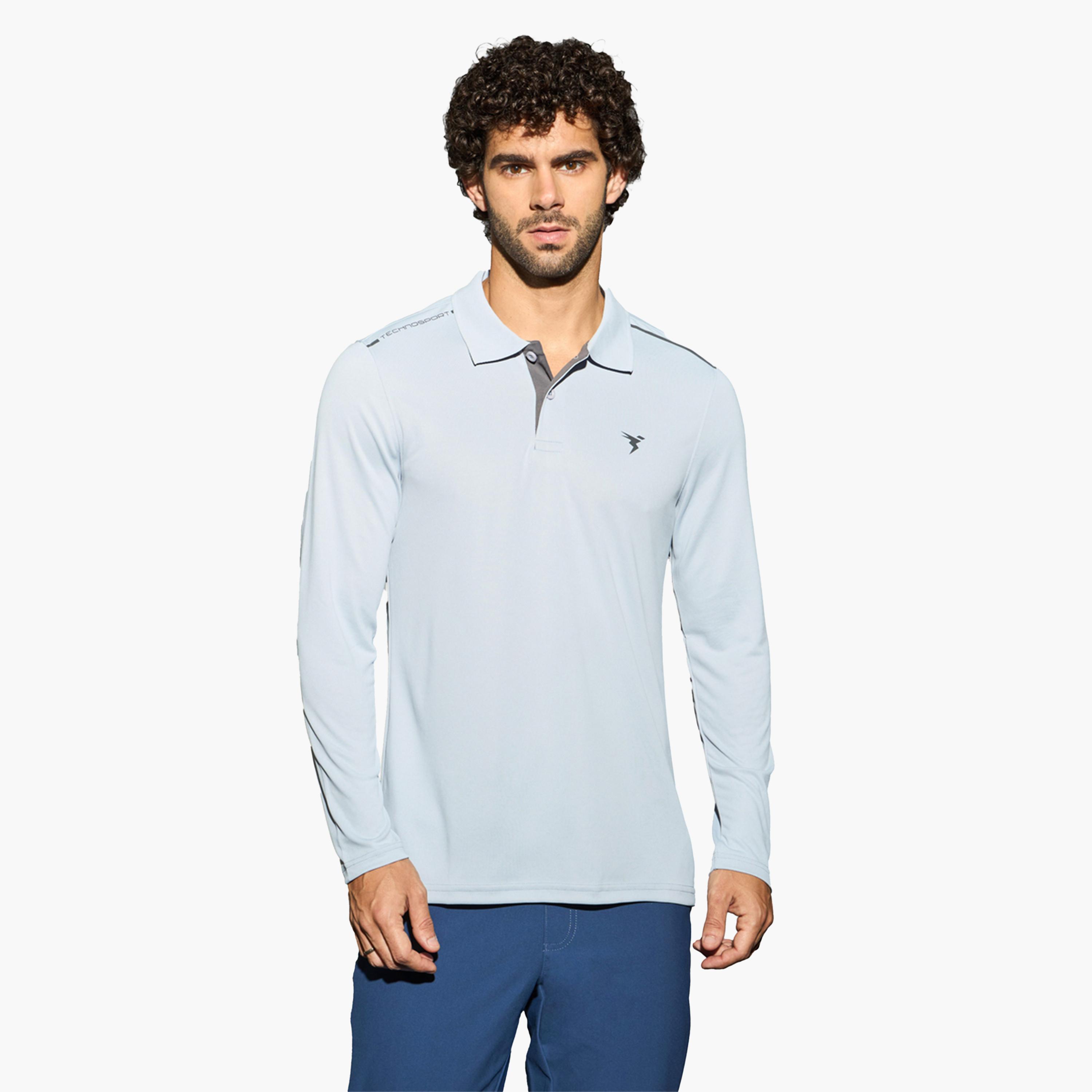 Technosport X Styli Men Solid Slim Fit Polo T-Shirt with Technocool-men-clothing-sportswearandactivewear-tshirtsandpolos-image-1
