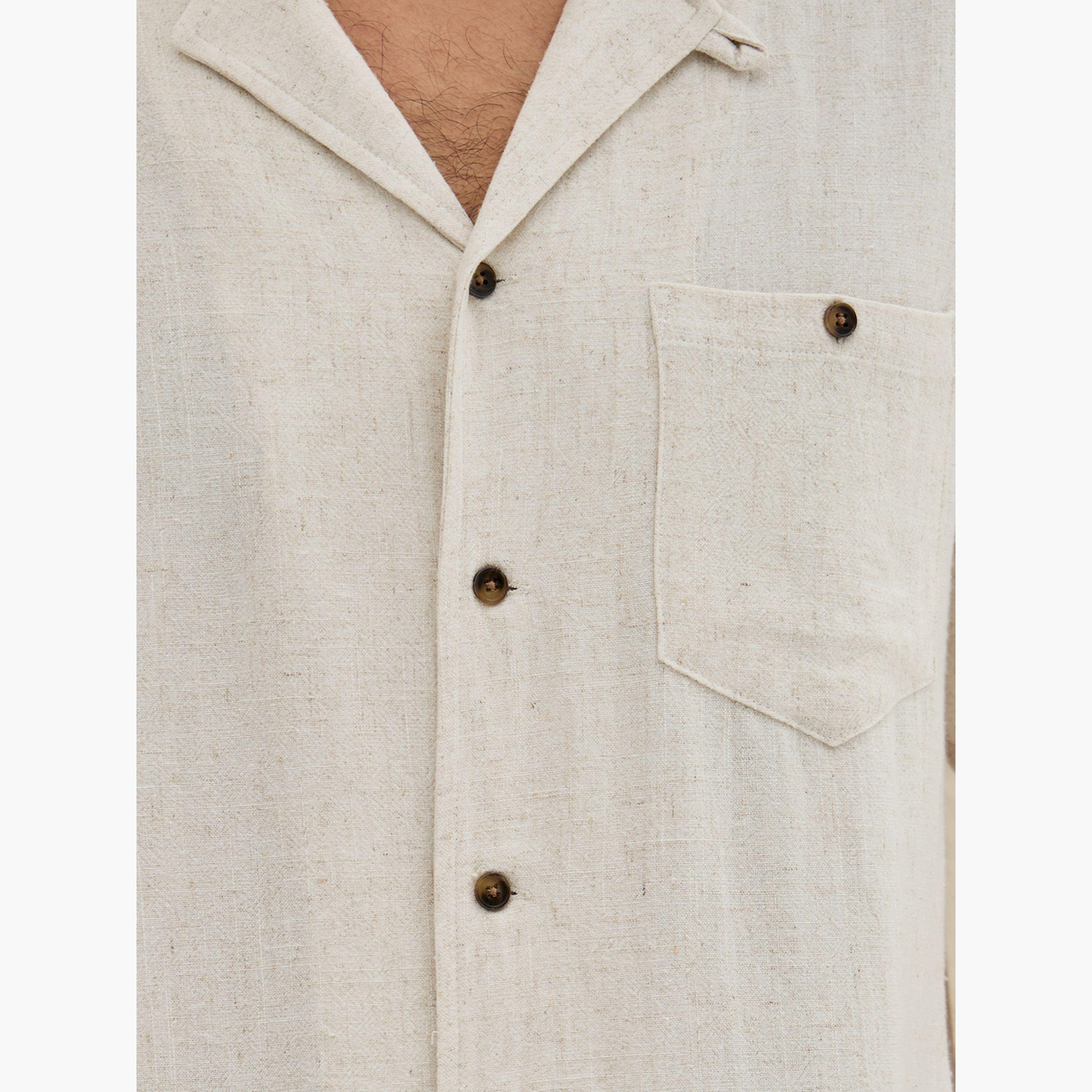 Styli Relaxed Fit Resort Collar Shirt with Chest Pocket-men-clothing-shirts-image-3