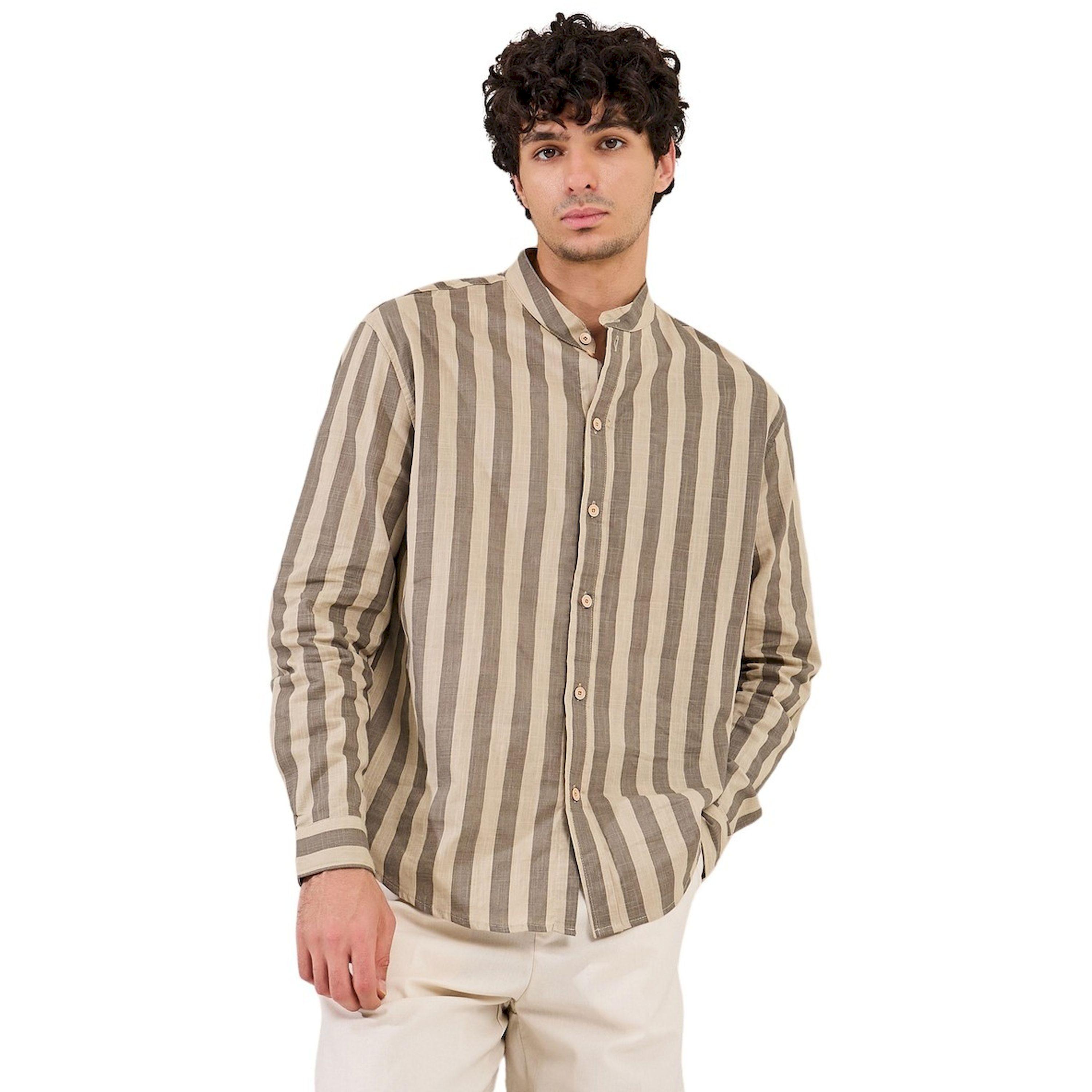 Styli Striped Relaxed Fit Mandarin Collar Shirt-men-clothing-shirts-image-1