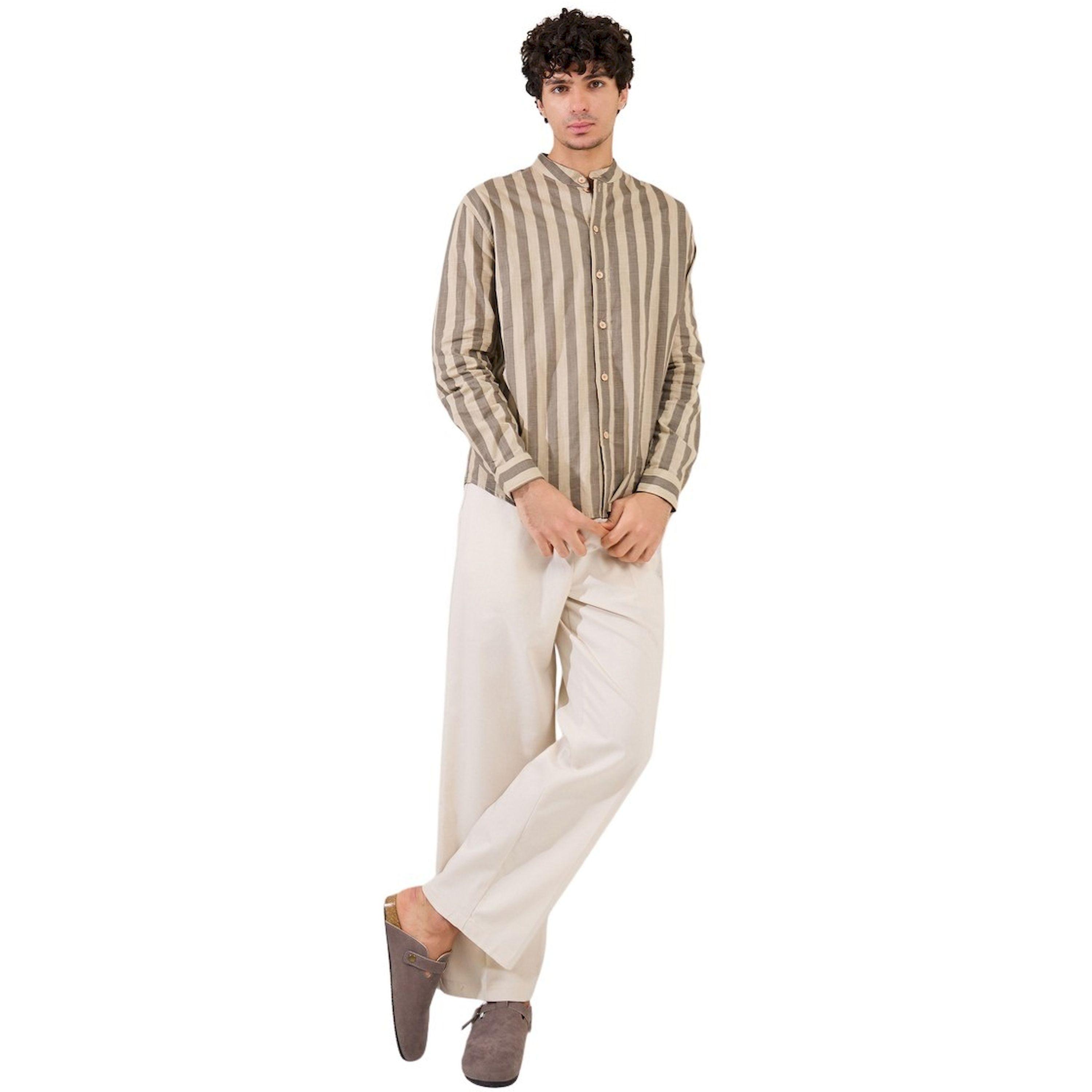 ستايلي -  قميص مخطط مريح بياقة ماندرين-men-clothing-shirts-image-2