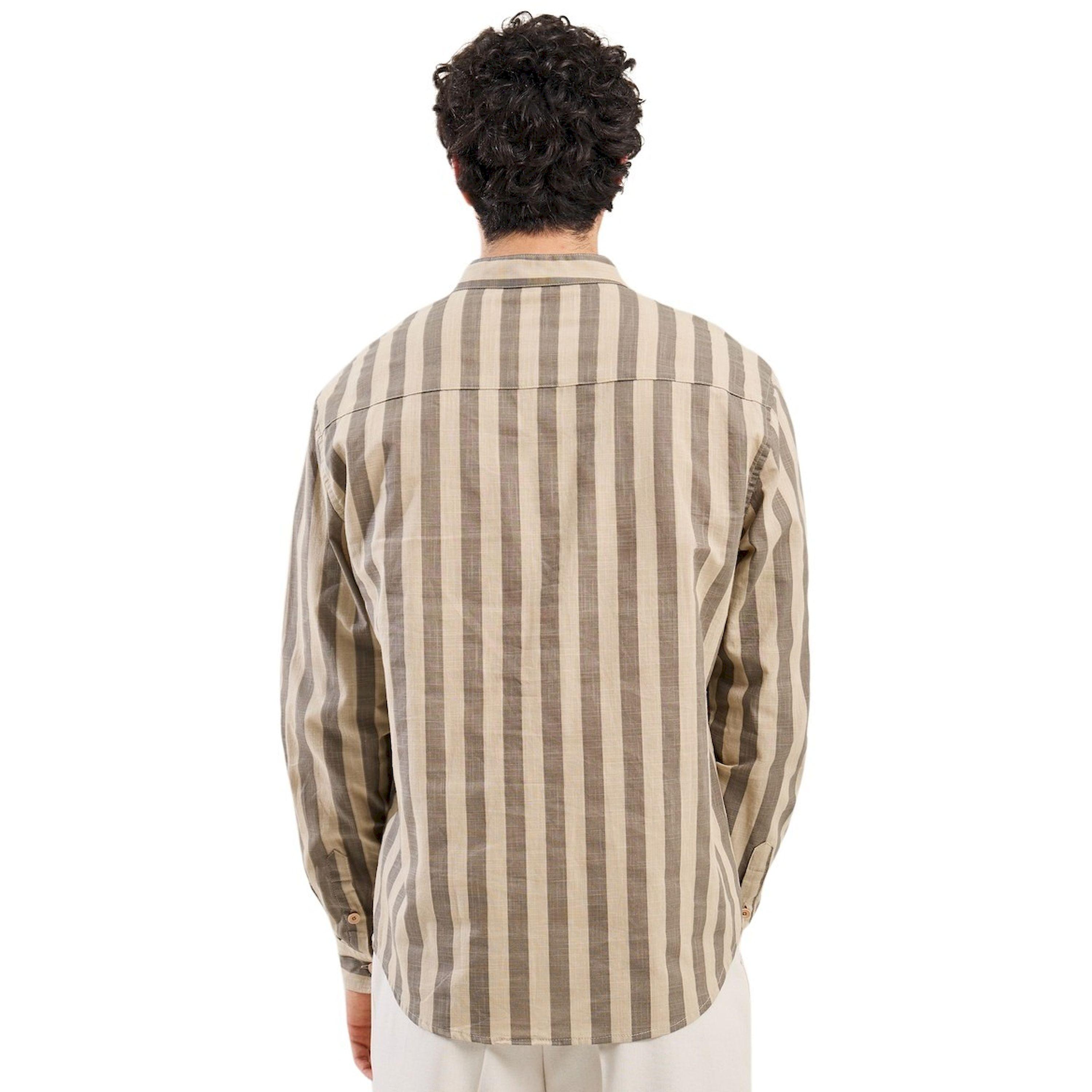 ستايلي -  قميص مخطط مريح بياقة ماندرين-men-clothing-shirts-image-4