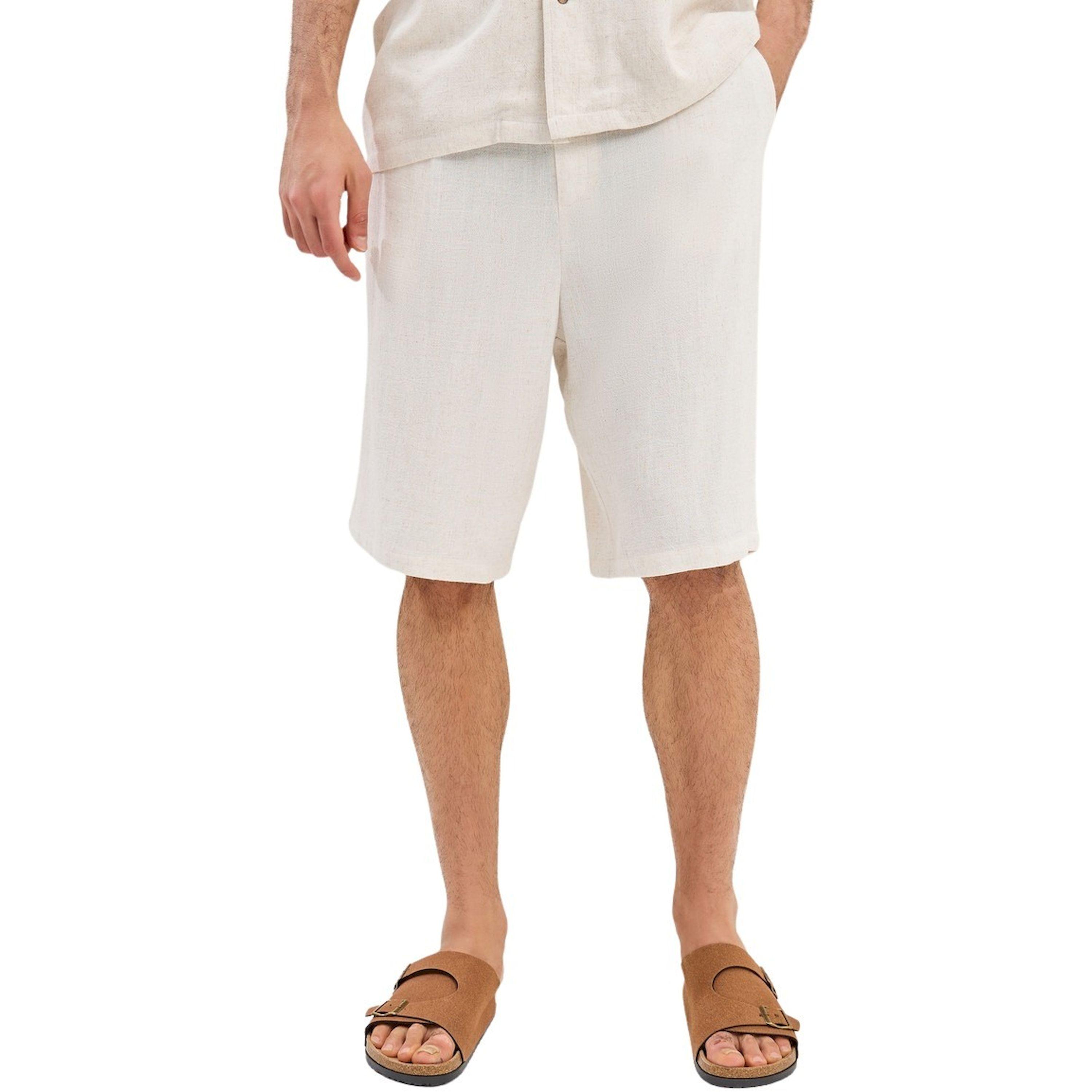 ستايلي - شورت مريح مصنوع من مزيج الكتان المطوي-men-clothing-bottoms-shorts-image-1