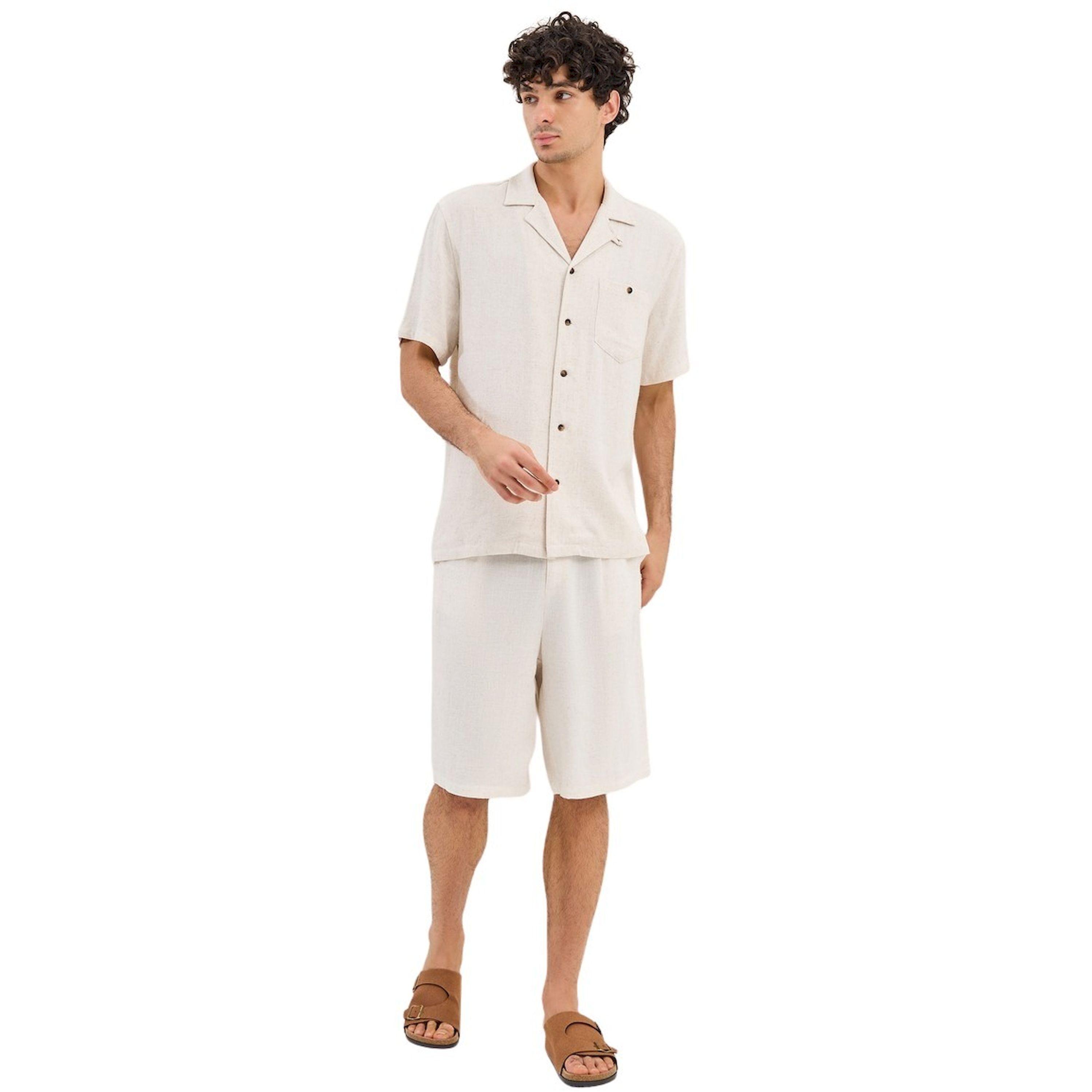 ستايلي - شورت مريح مصنوع من مزيج الكتان المطوي-men-clothing-bottoms-shorts-image-2