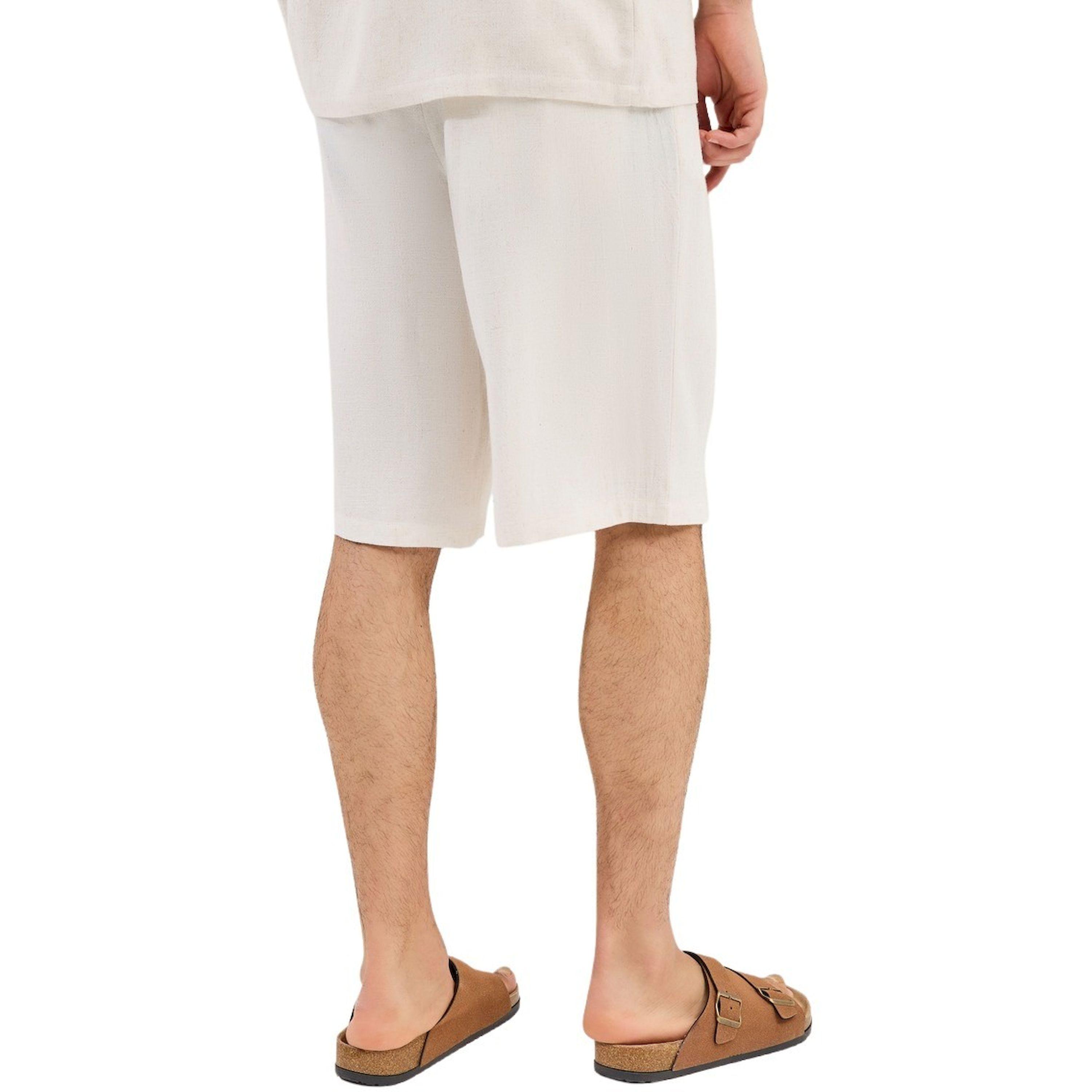 ستايلي - شورت مريح مصنوع من مزيج الكتان المطوي-men-clothing-bottoms-shorts-image-4