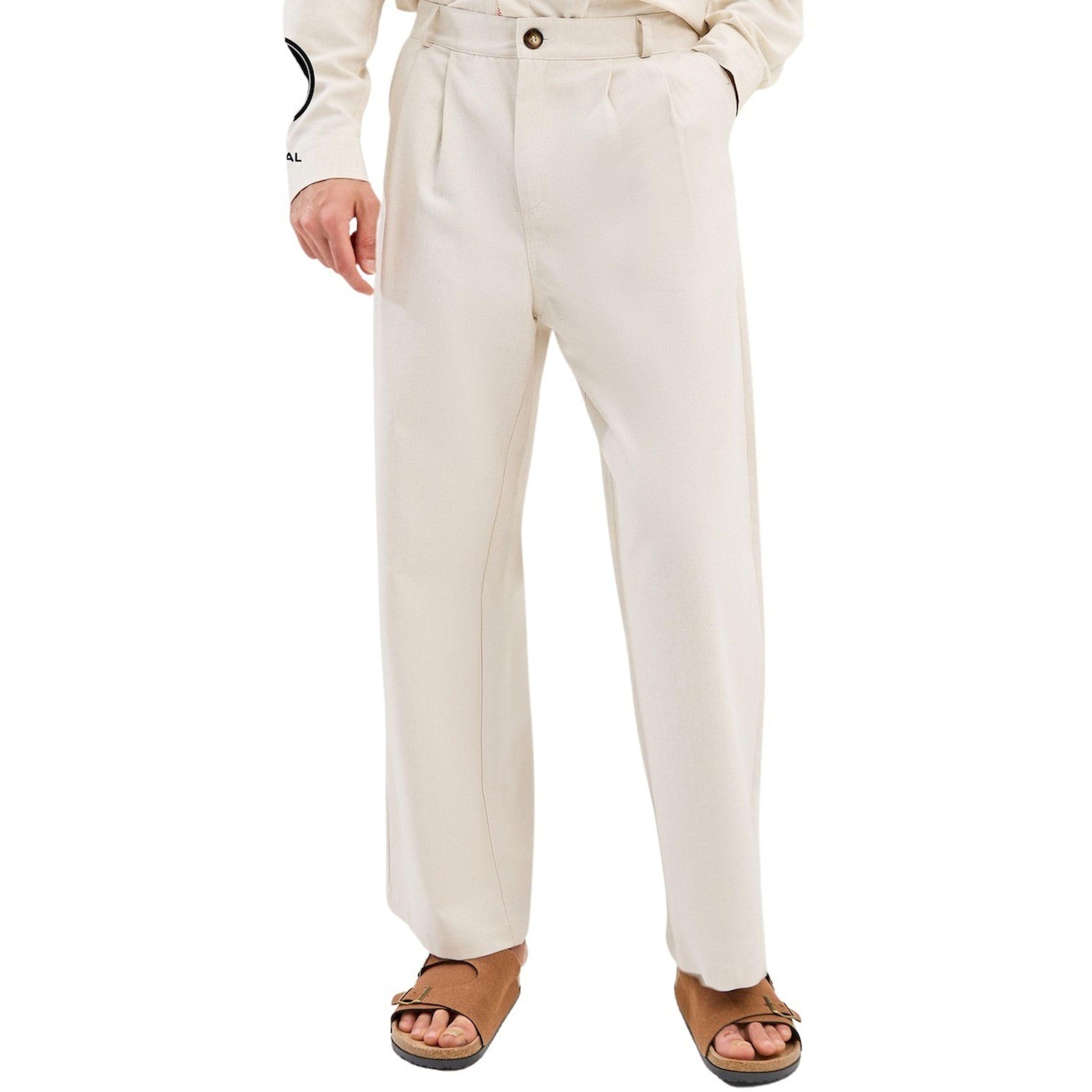 Styli Solid Linen Blend Pleated Oversized Fit Trousers-men-clothing-bottoms-trousersandchinos-trousers-image-1