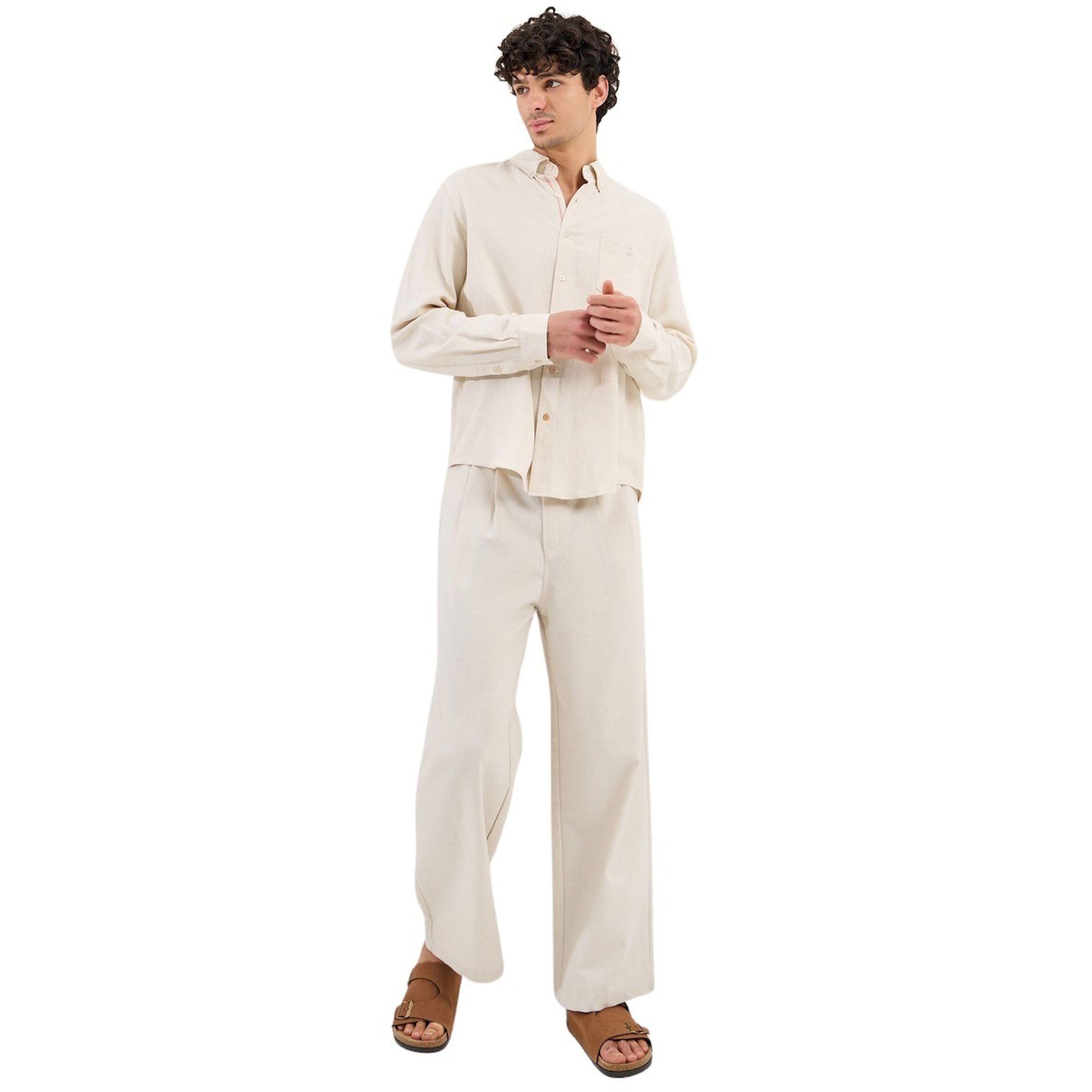 ستايلي -  بنطال واسع بقصّة طيّات من مزيج الكتان المتين-men-clothing-bottoms-trousersandchinos-trousers-image-2