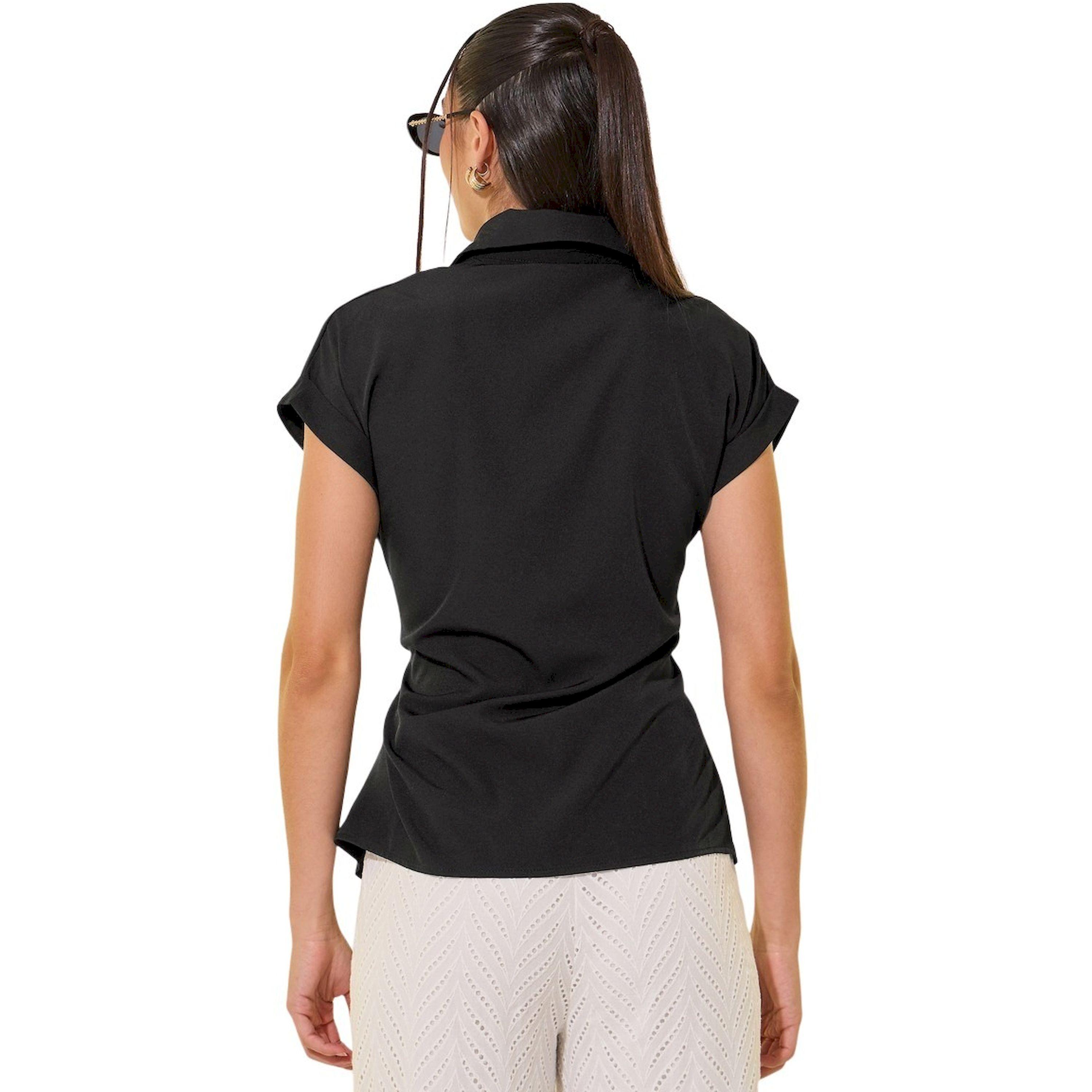 Take Two Solid Collared Short Sleeve Wrap Top-women-clothing-shirtsandblouses-blouses-image-4