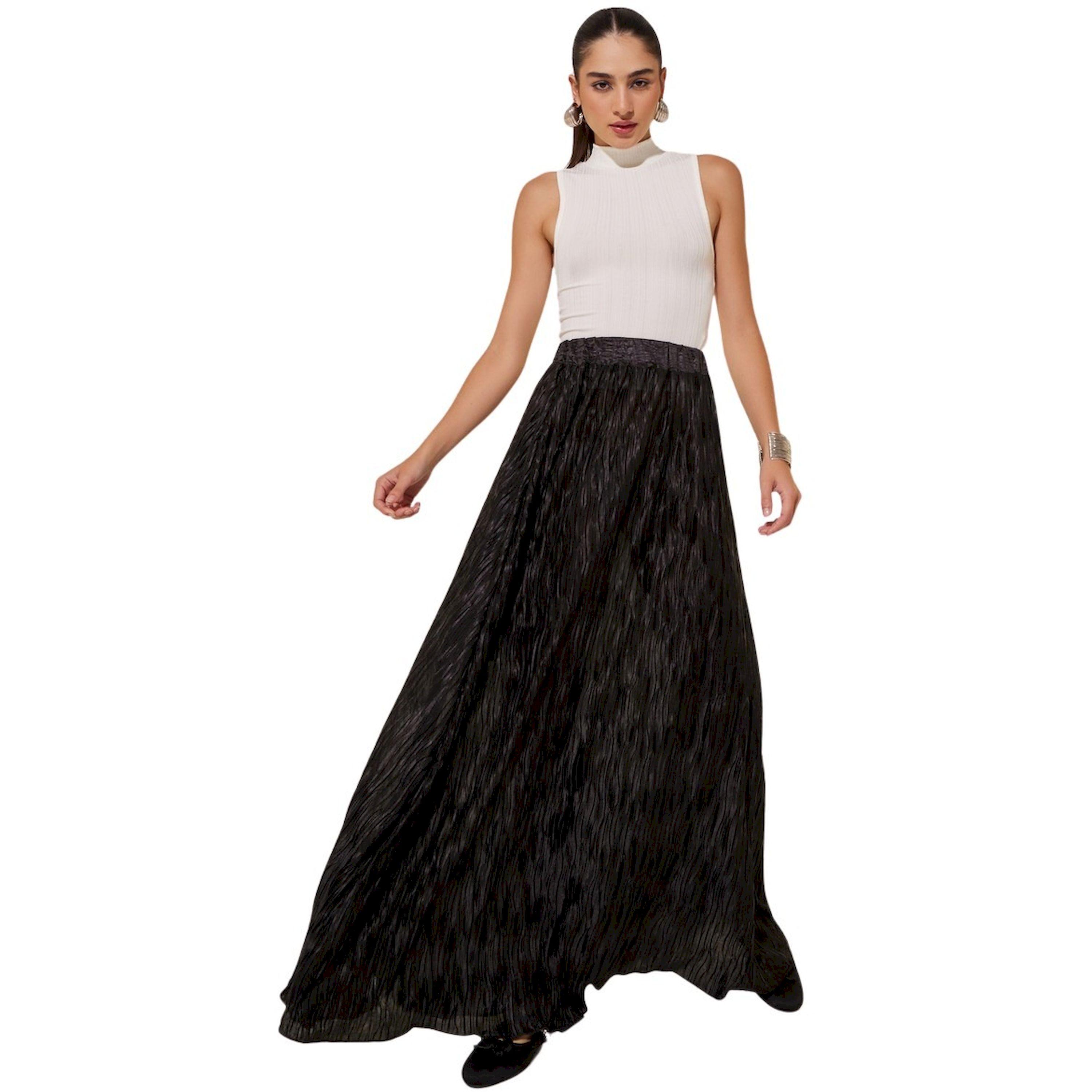 Take Two Solid Pleated A-Line Maxi Skirt-women-clothing-bottoms-skirts-image-1