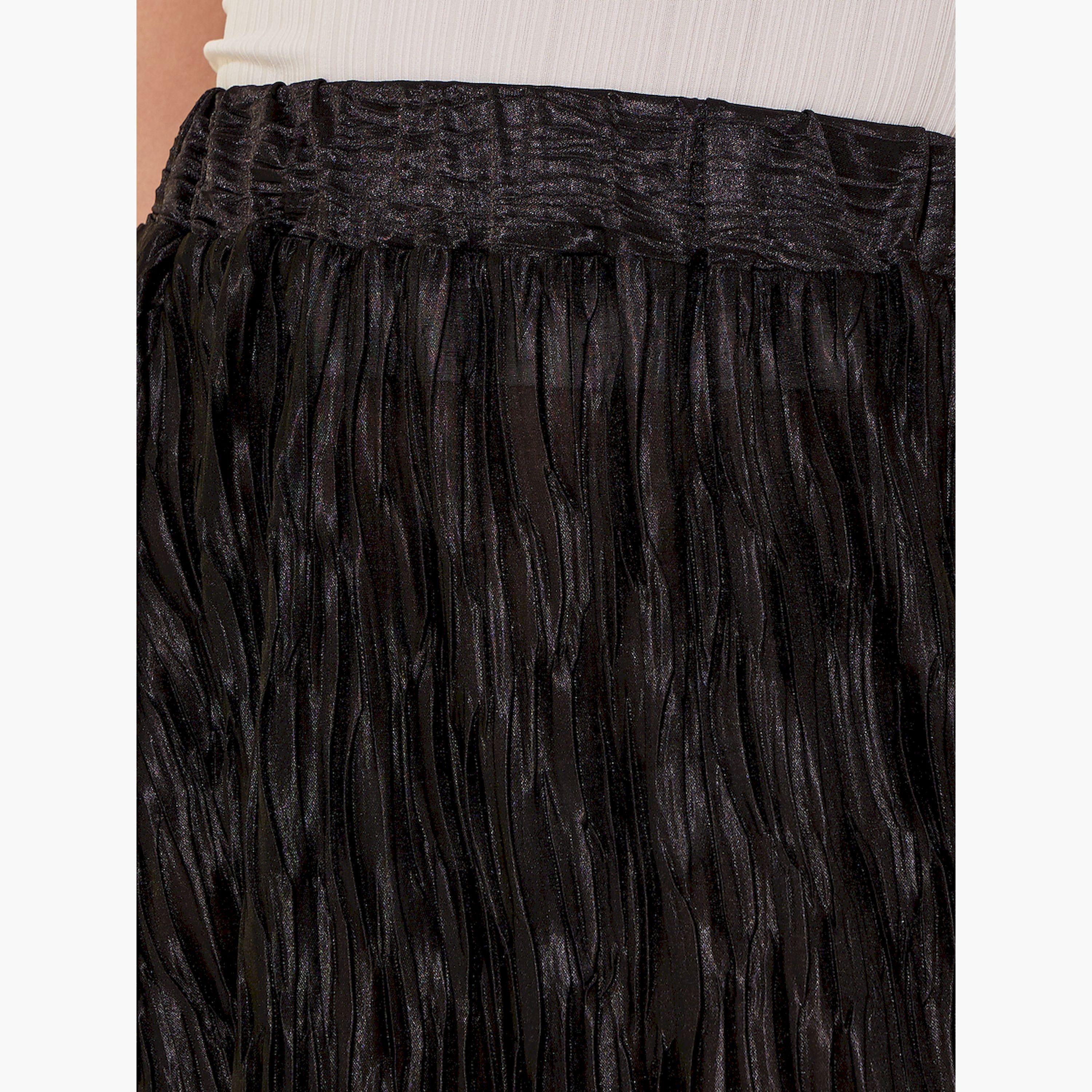 Take Two Solid Pleated A-Line Maxi Skirt-women-clothing-bottoms-skirts-image-3