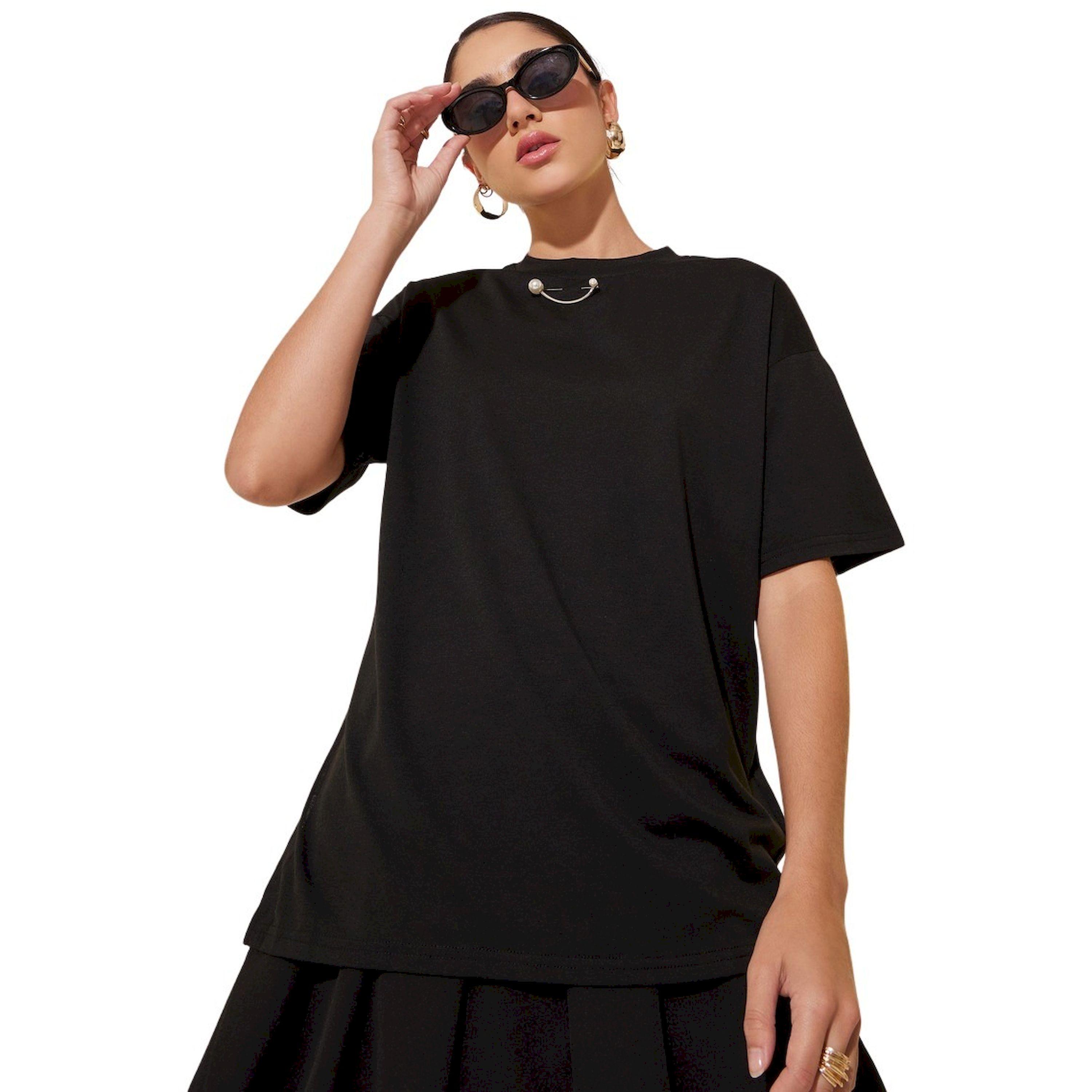 تيشيرت سادة بياقة دائرية وأكمام قصيرة-women-clothing-tshirts-image-2