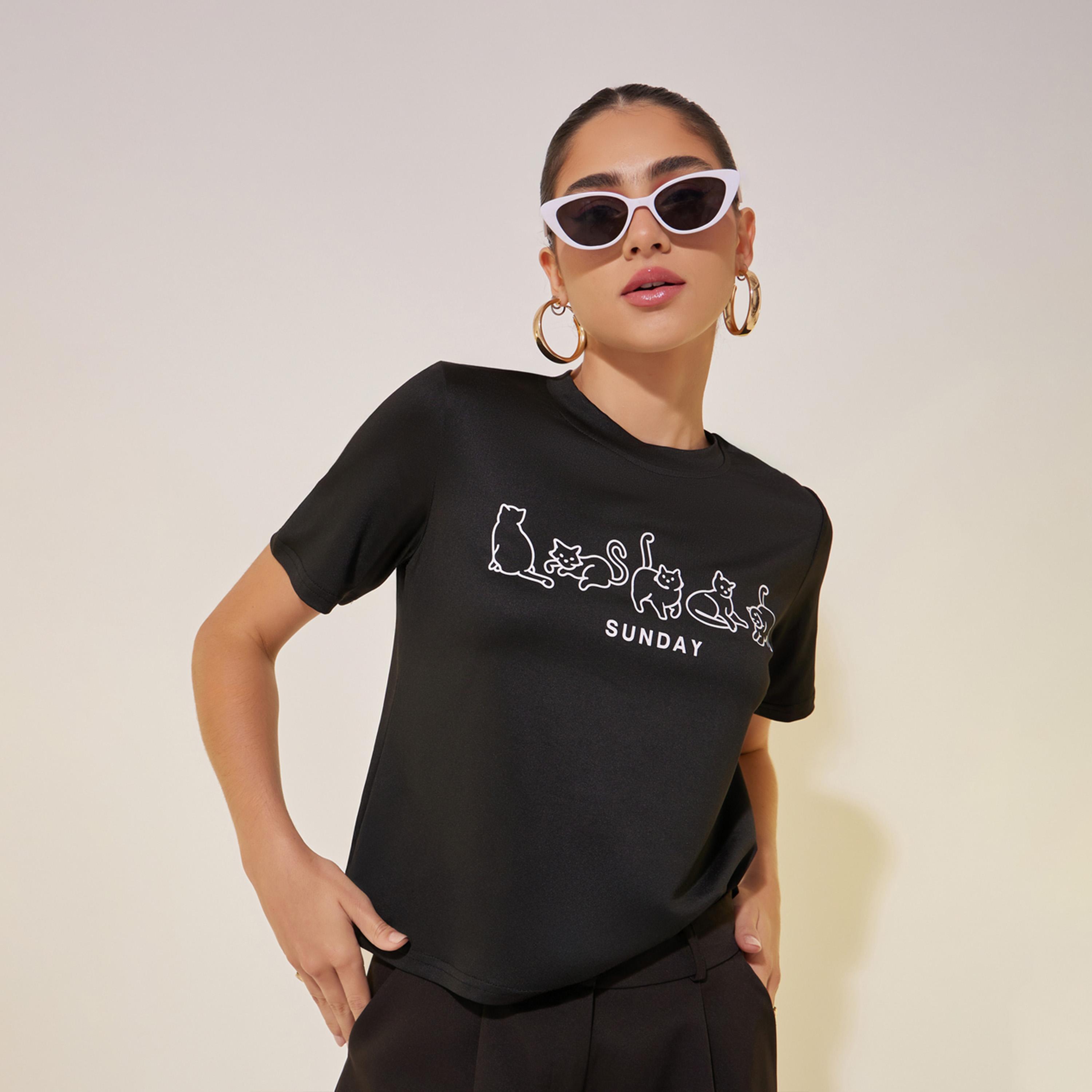 Take Two Round Neck Graphic Print T-Shirt-women-clothing-tshirts-image-1