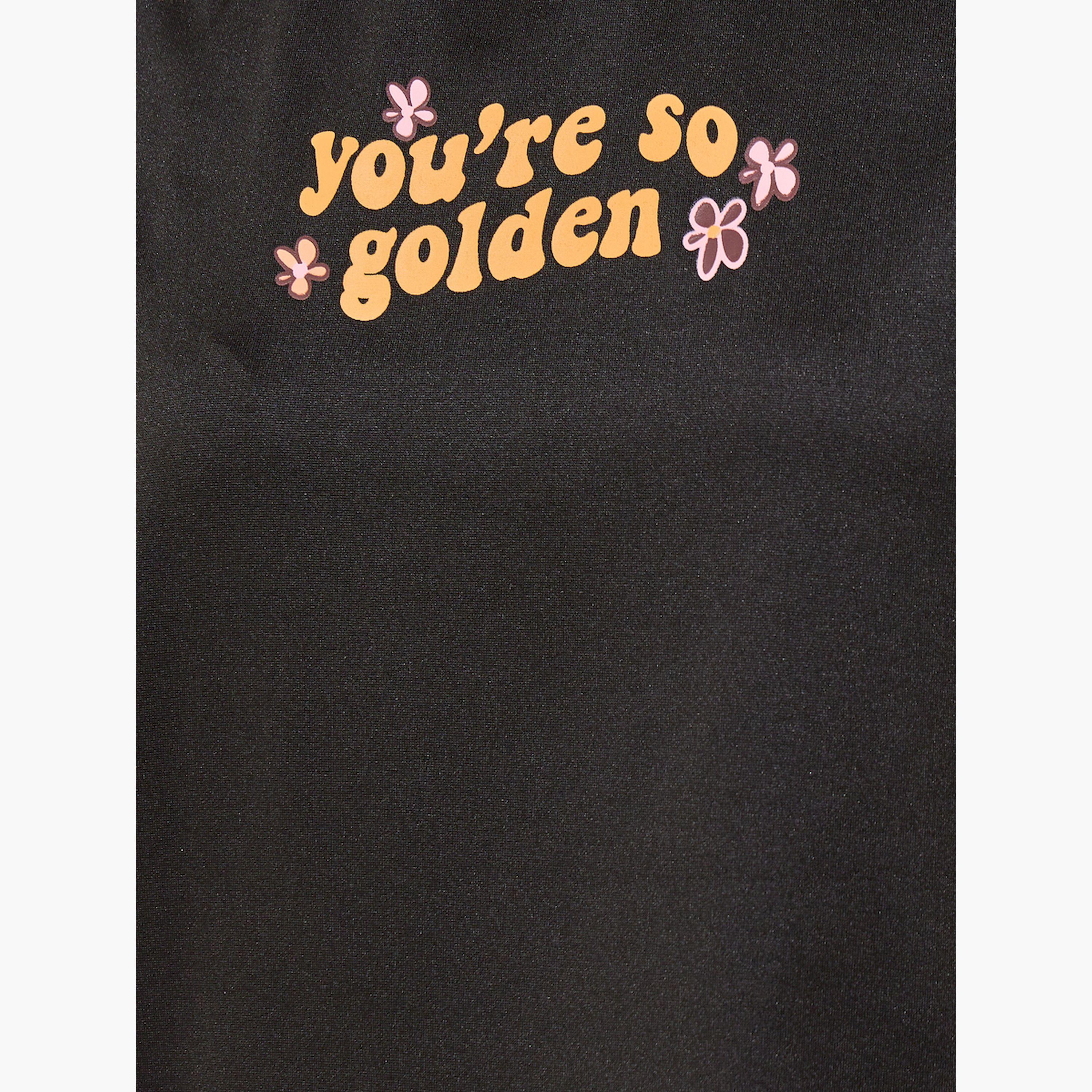 Take Two Black Slogan Print Round Neck Regular Fit T-Shirt-women-clothing-tshirts-image-3