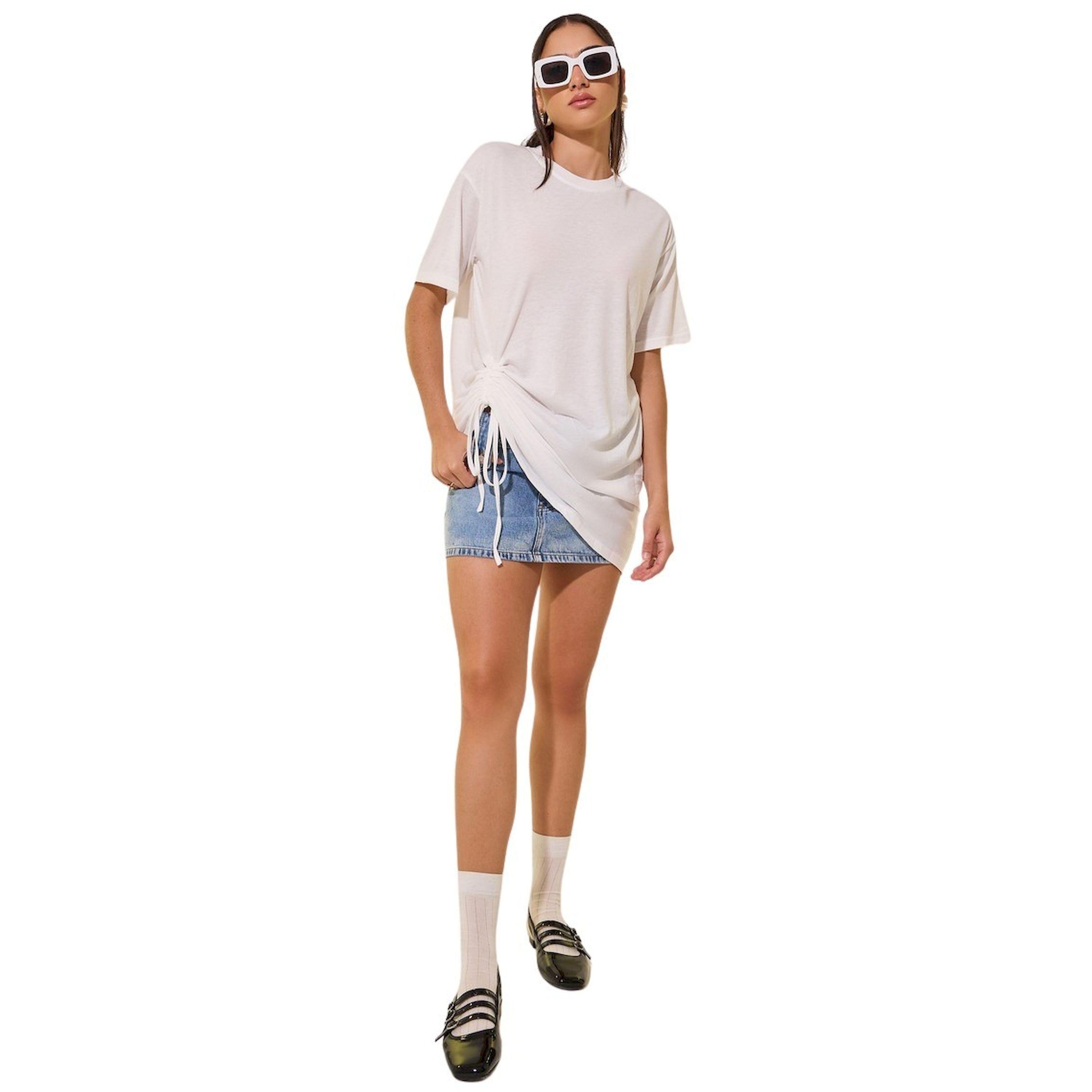 Take Two Women White Oversized Round Neck T-Shirt with Drawstring Detail-women-clothing-tshirts-image-2