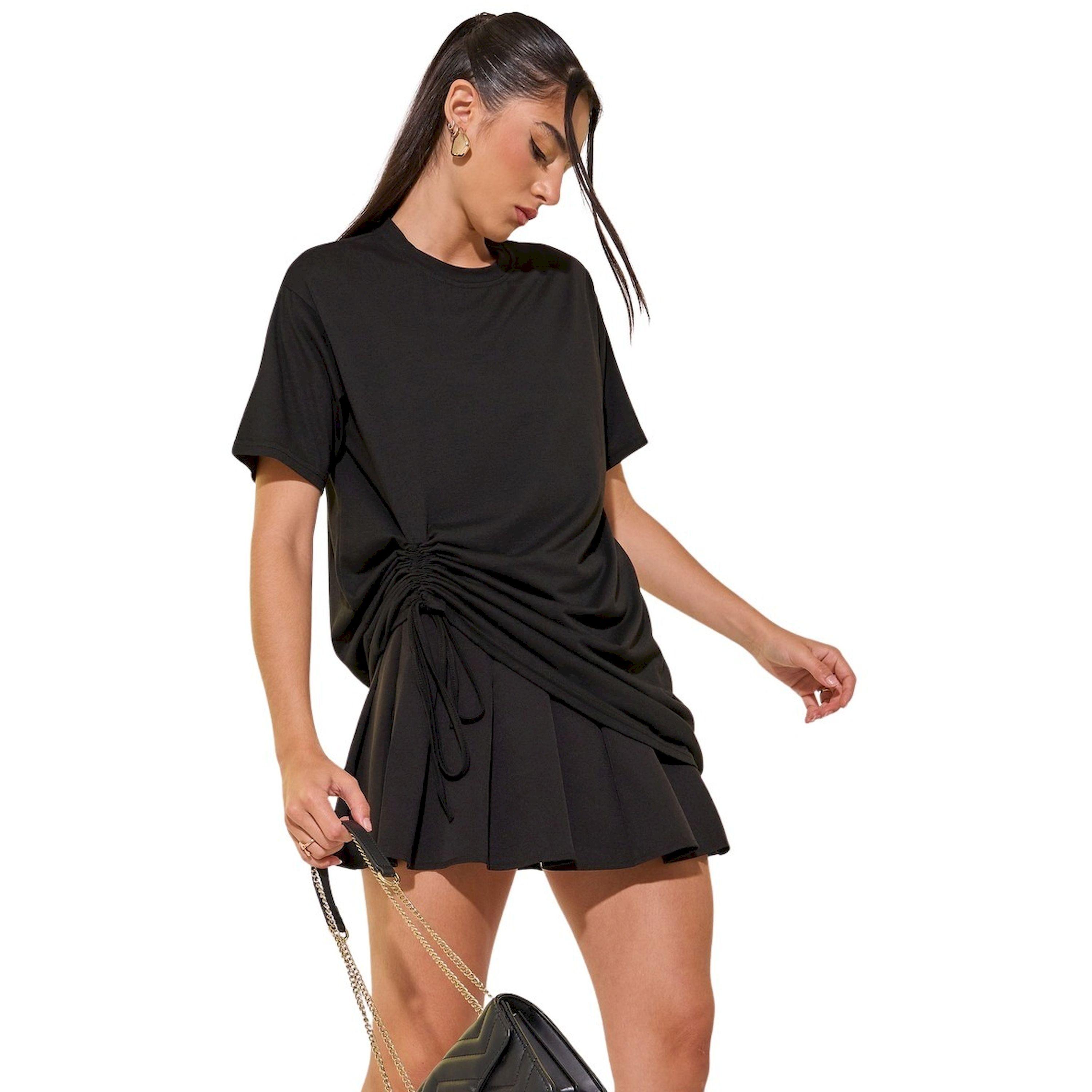 تيشيرت فضفاض بياقة دائرية مع أربطة-women-clothing-tshirts-image-1