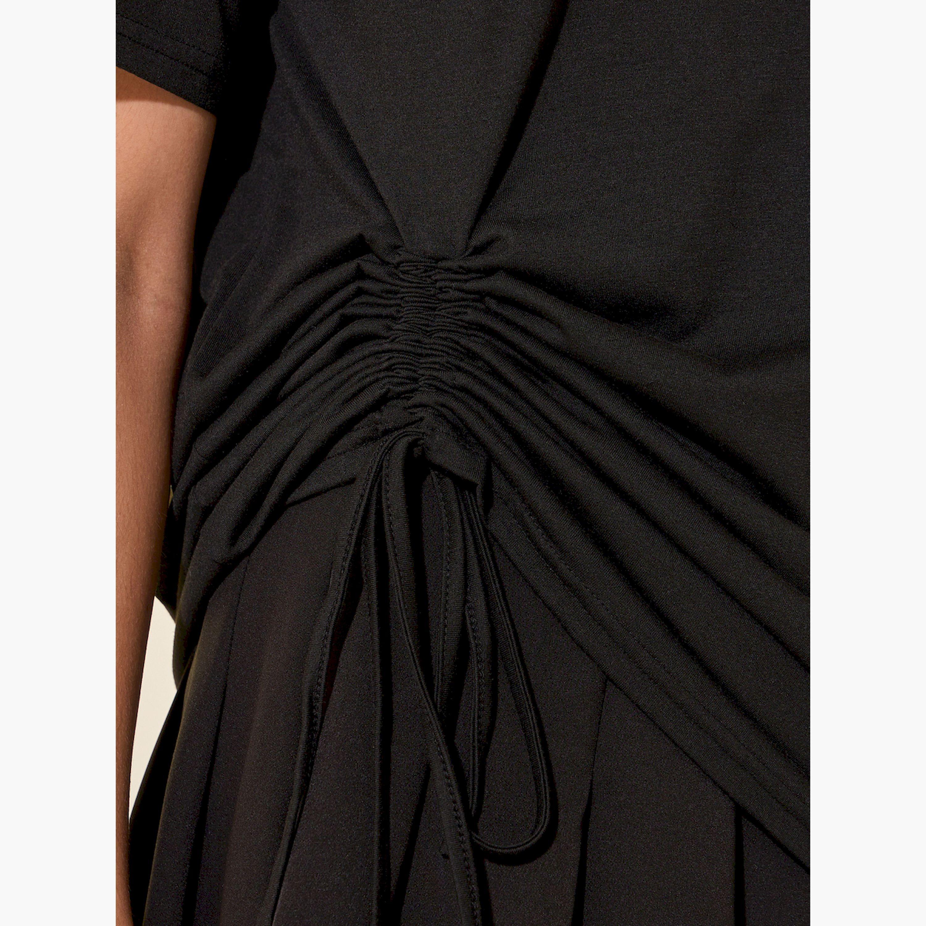 تيشيرت فضفاض بياقة دائرية مع أربطة-women-clothing-tshirts-image-4