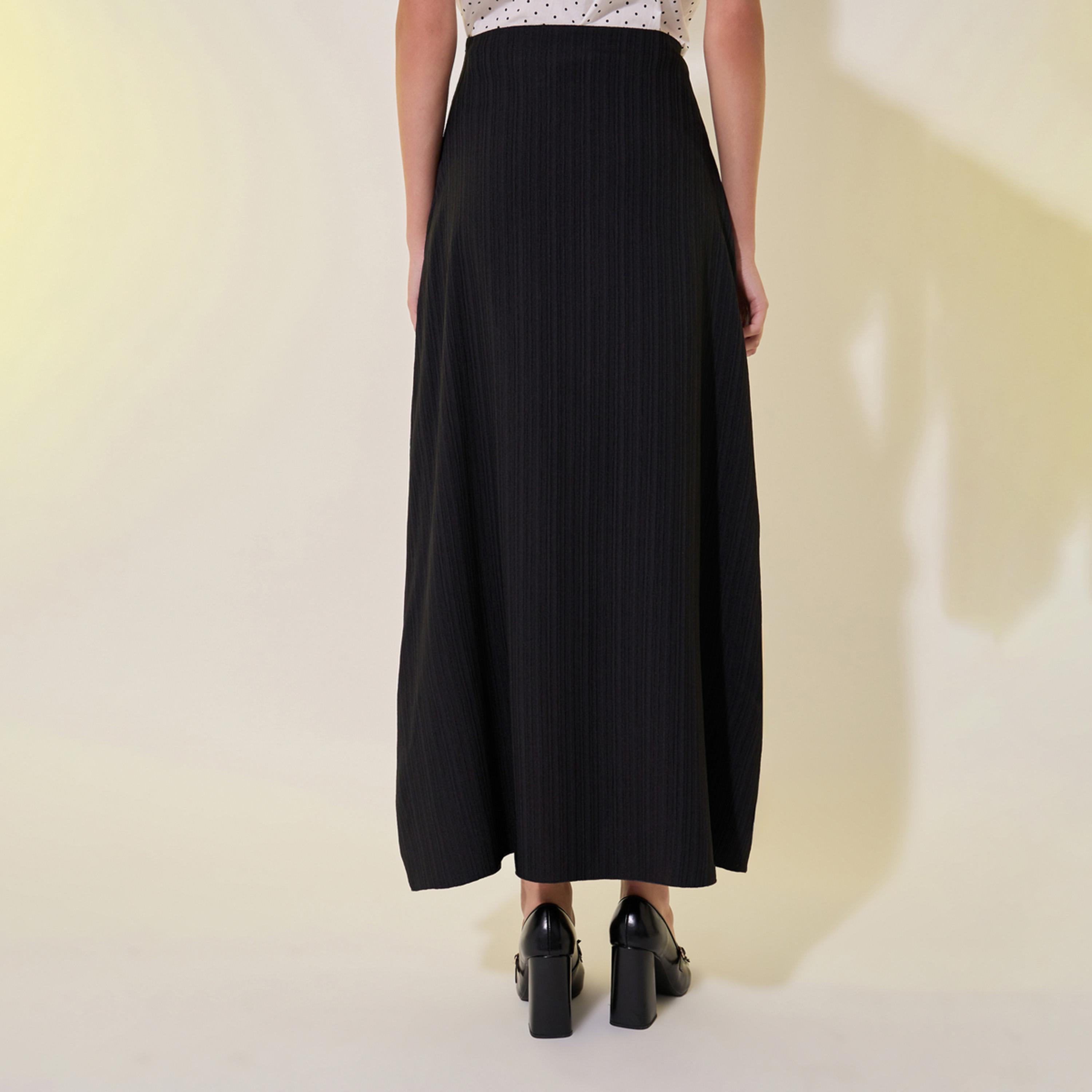 Take Two Textured Draped Detail A-Line Maxi Skirt-women-clothing-bottoms-skirts-image-4