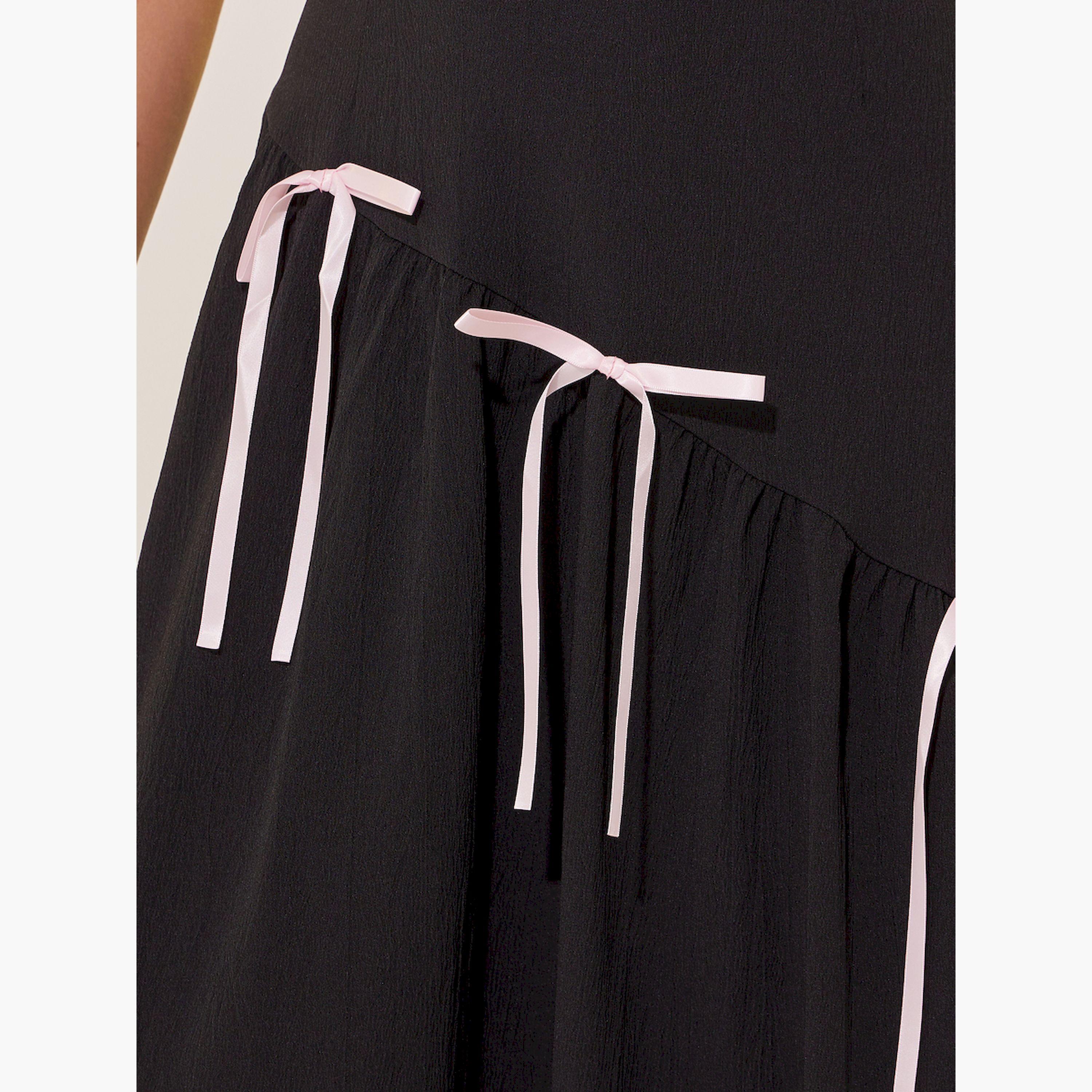 Take Two Bow Tie Detail A-line Midi Skirt-women-clothing-bottoms-skirts-image-3