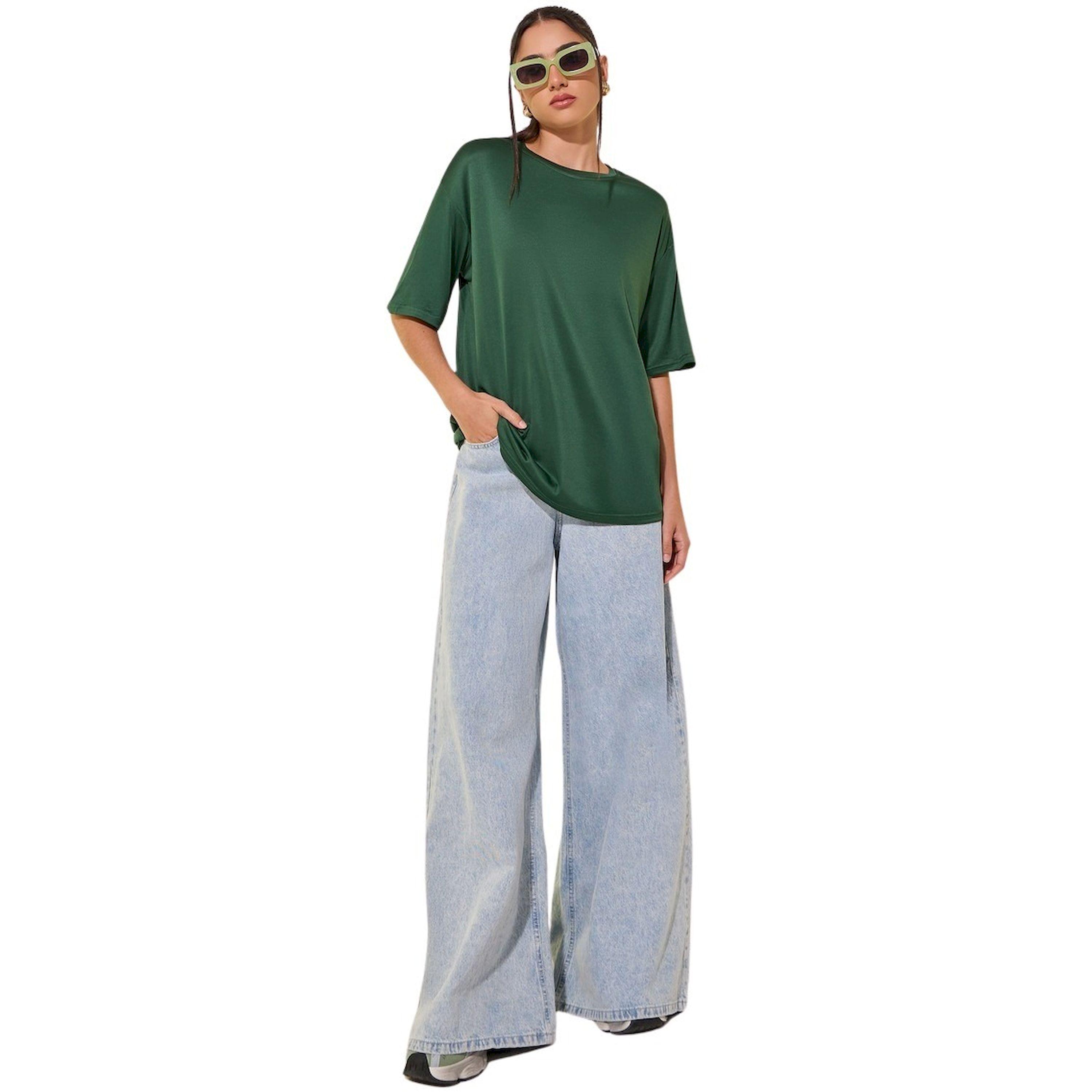 Take Two Women Green Oversized Slogan Print T-Shirt-women-clothing-tshirts-image-1