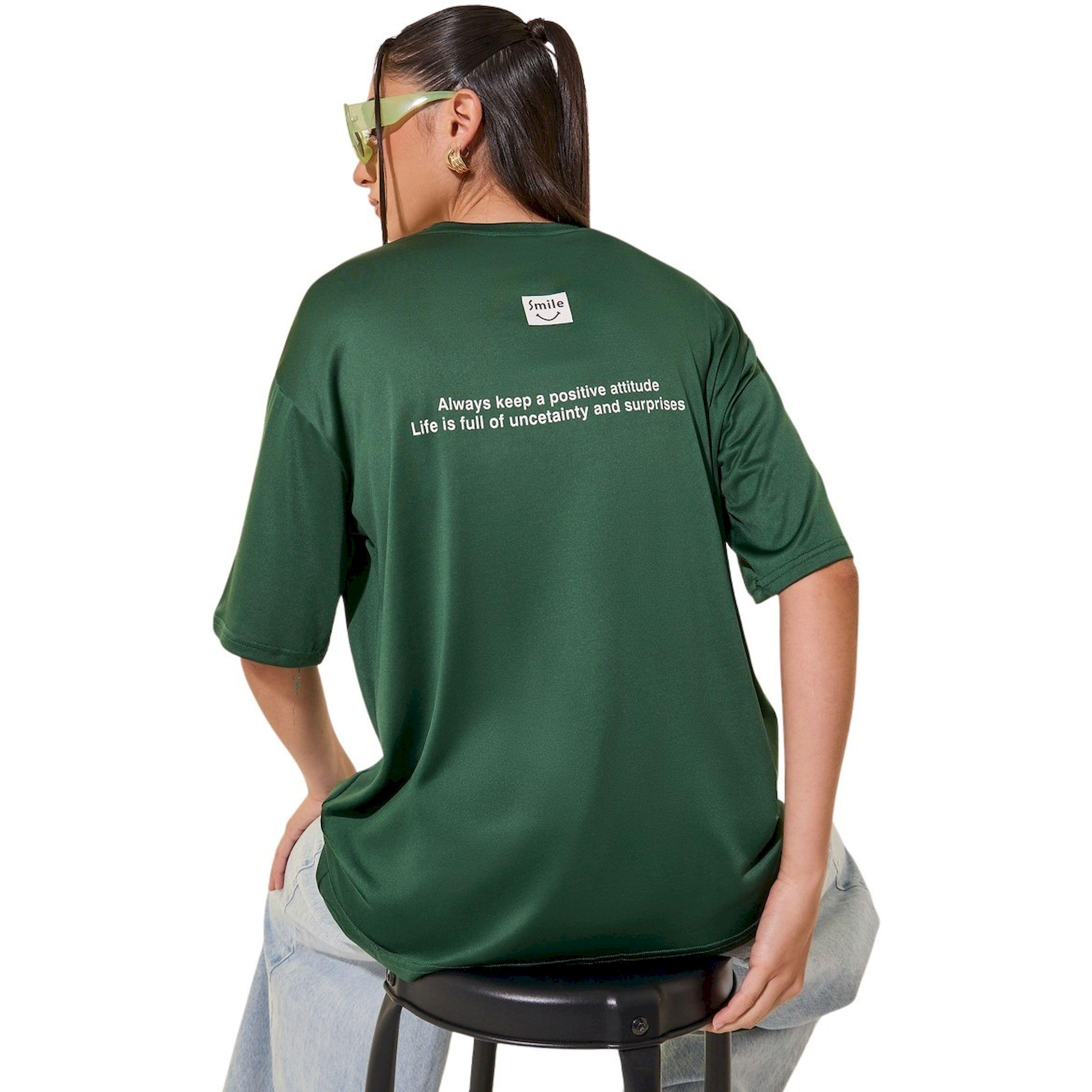Take Two Women Green Oversized Slogan Print T-Shirt-women-clothing-tshirts-image-2